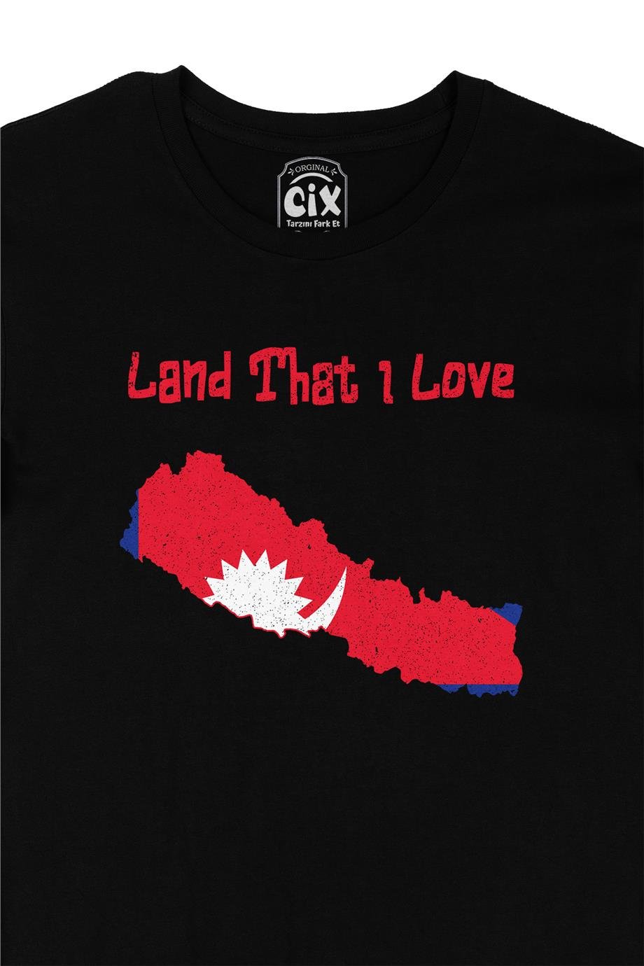 Land That I Love Nepal Siyah Tişört