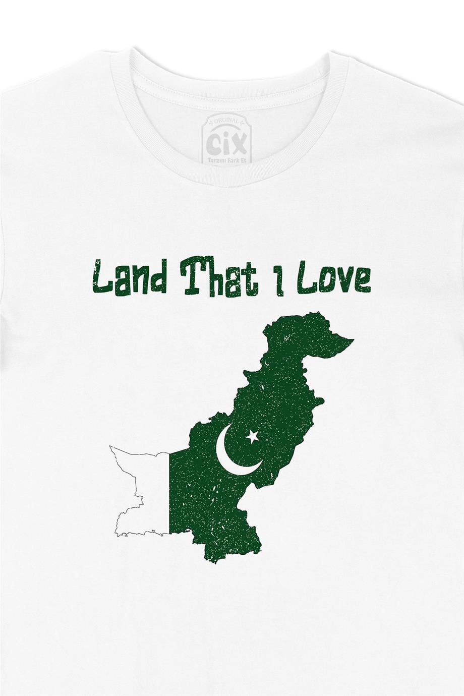 Land That I Love Pakistan Beyaz Tişört