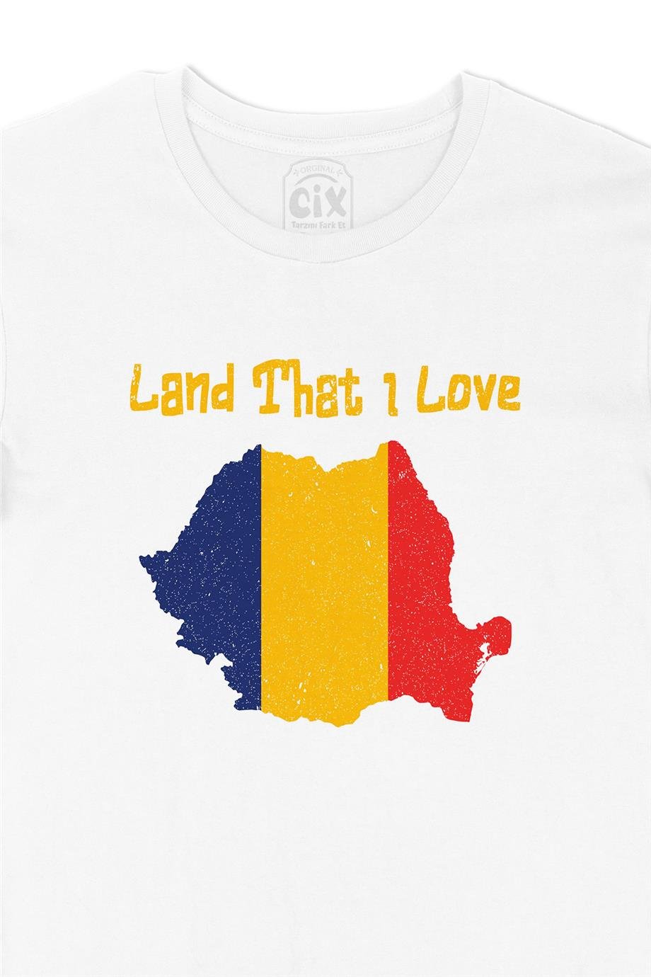 Land That I Love Romanya Beyaz Tişört