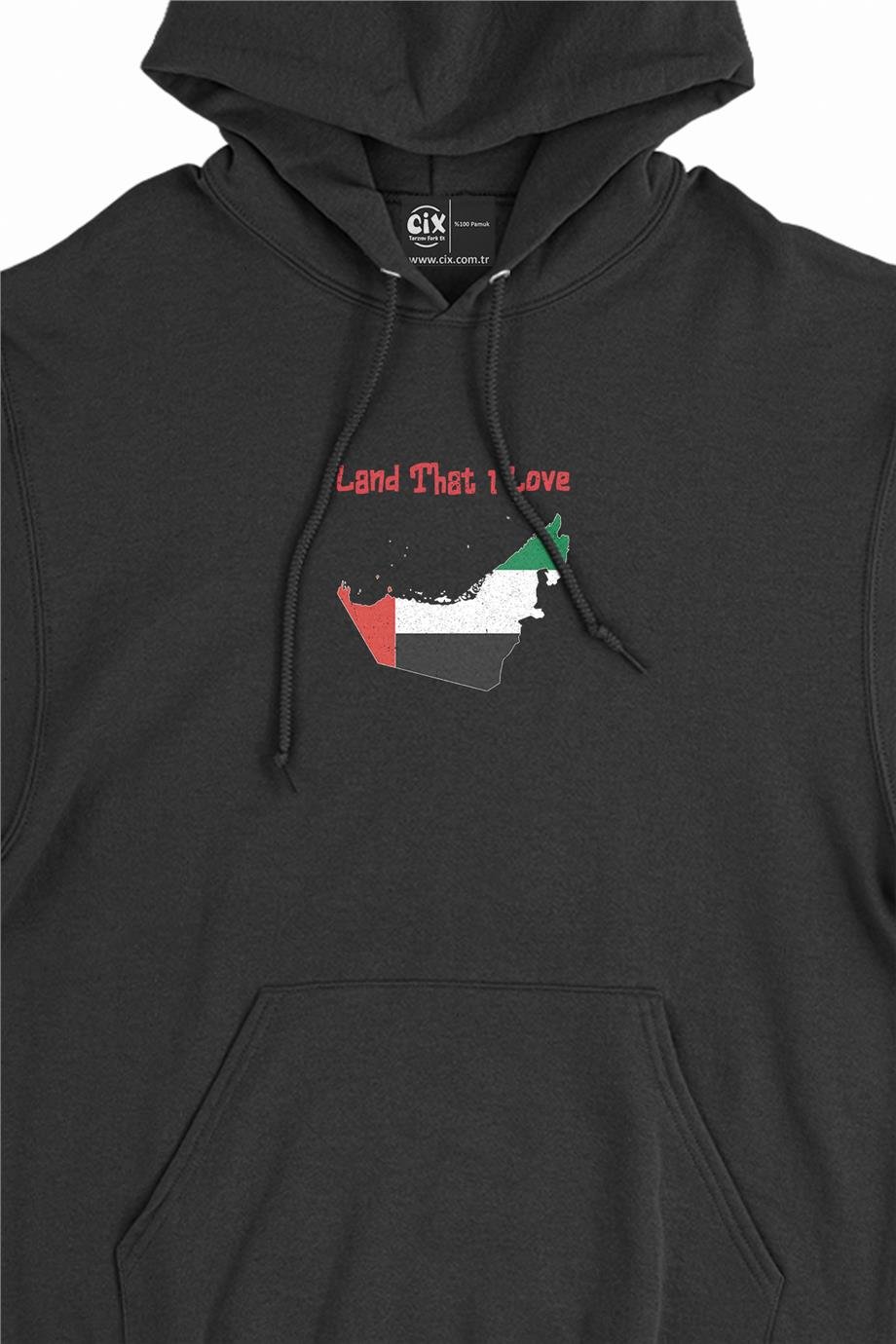 Land That I Love UAE Minimal Kapşonlu Sweatshirt Hoodie Land That I Love UAE Minimal Kapşonlu Sweatshirt Hoodie - Ücretsiz Kargo