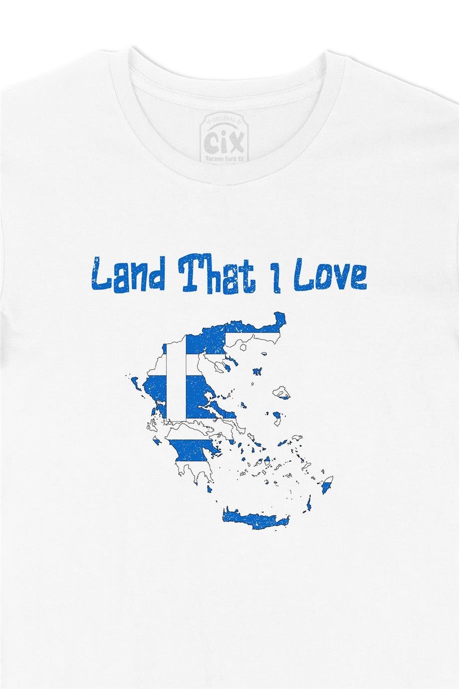 Land That I Love Yunanistan Beyaz Tişört