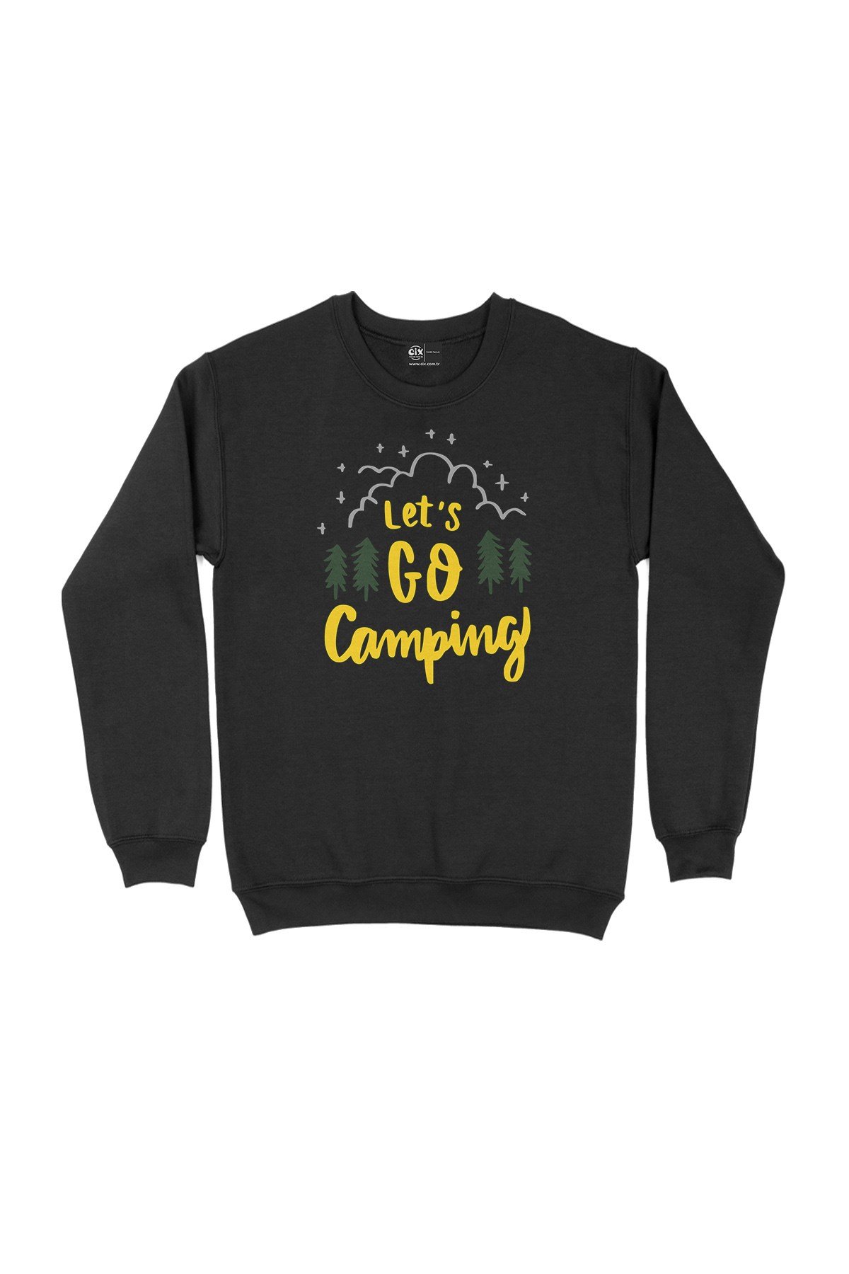 Lets Go Camping Siyah Sweatshirt