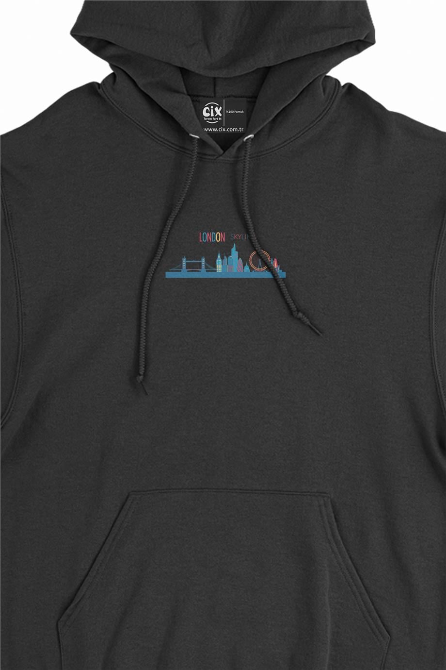 London Londra Skyline Renkli Minimal Kapşonlu Sweatshirt Hoodie London Londra Skyline Renkli Minimal Kapşonlu Sweatshirt Hoodie - Ücretsiz Kargo
