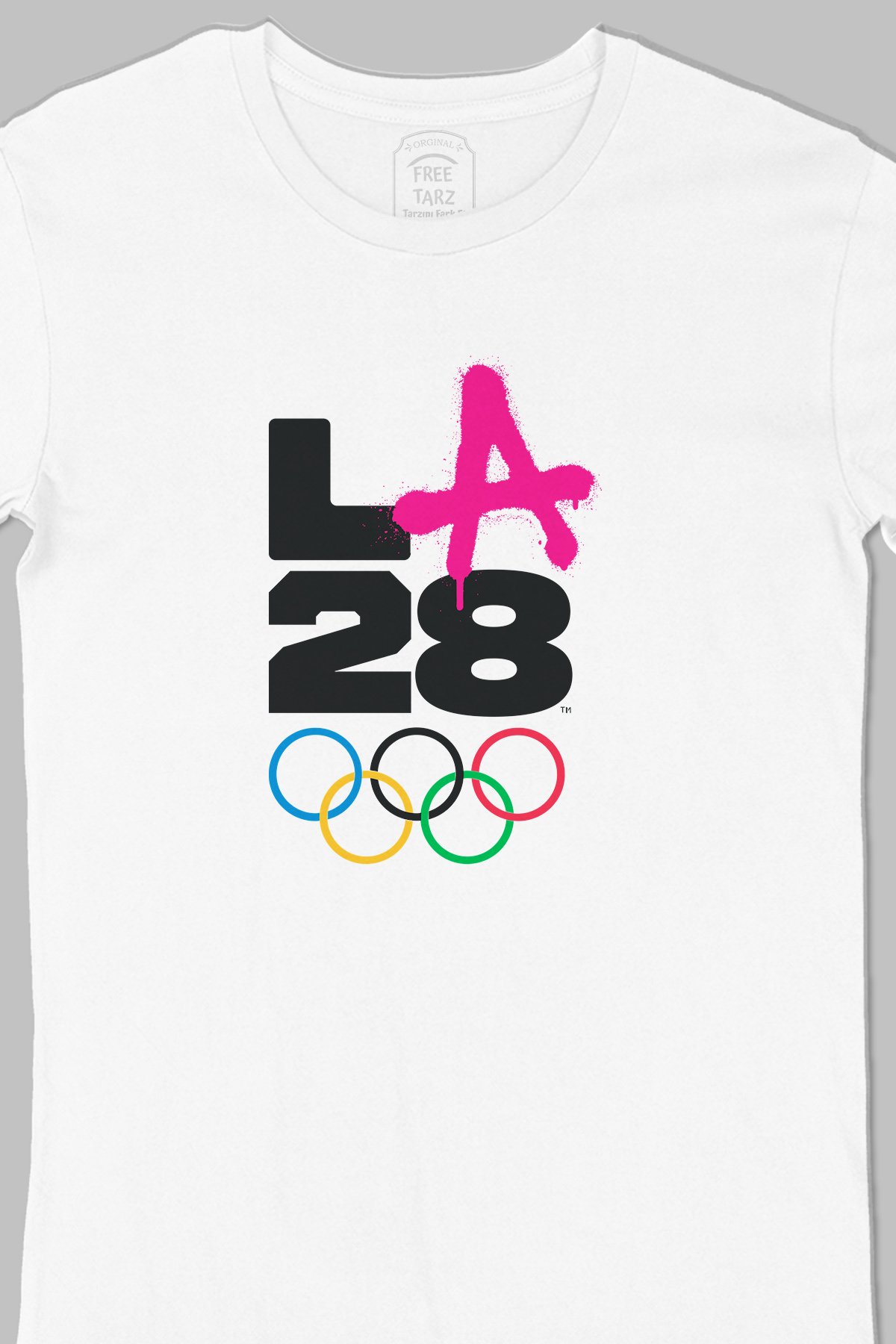 Los Angeles 2028 Olimpiyat Büyük Baskılı Beyaz Tişört Los Angeles 2028 Olimpiyat Büyük Baskılı Beyaz Tişört - Ücretsiz Kargo