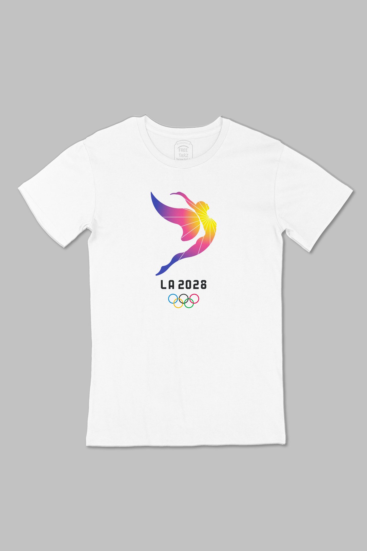 Los Angeles 2028 Olimpiyat Logo Büyük Baskılı Beyaz Tişört Los Angeles 2028 Olimpiyat Logo Büyük Baskılı Beyaz Tişört - Ücretsiz Kargo