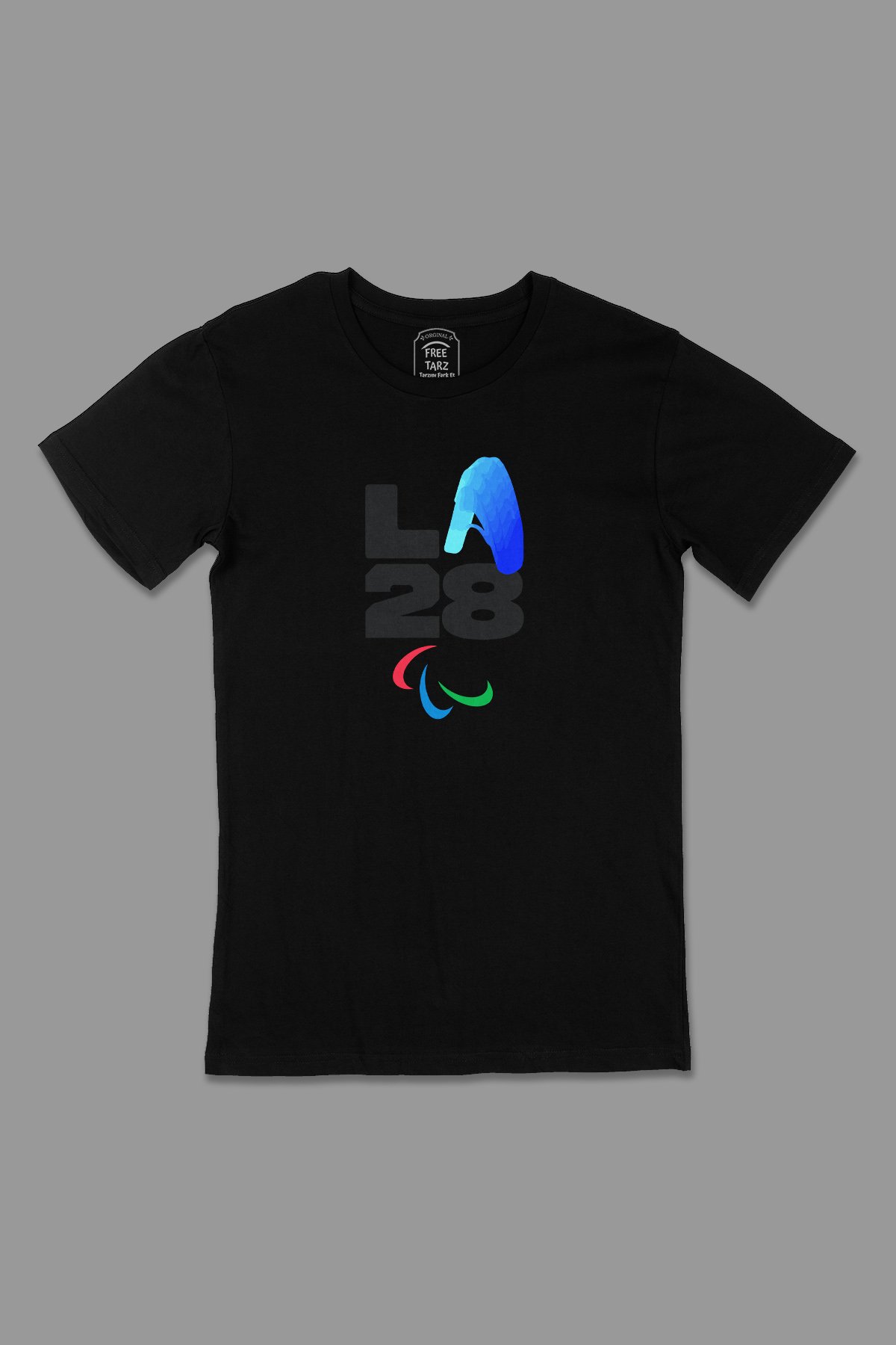 Los Angeles LA 2028 Olimpiyat Logo Büyük Baskılı Siyah Tişört Los Angeles LA 2028 Olimpiyat Logo Büyük Baskılı Siyah Tişört - Ücretsiz Kargo