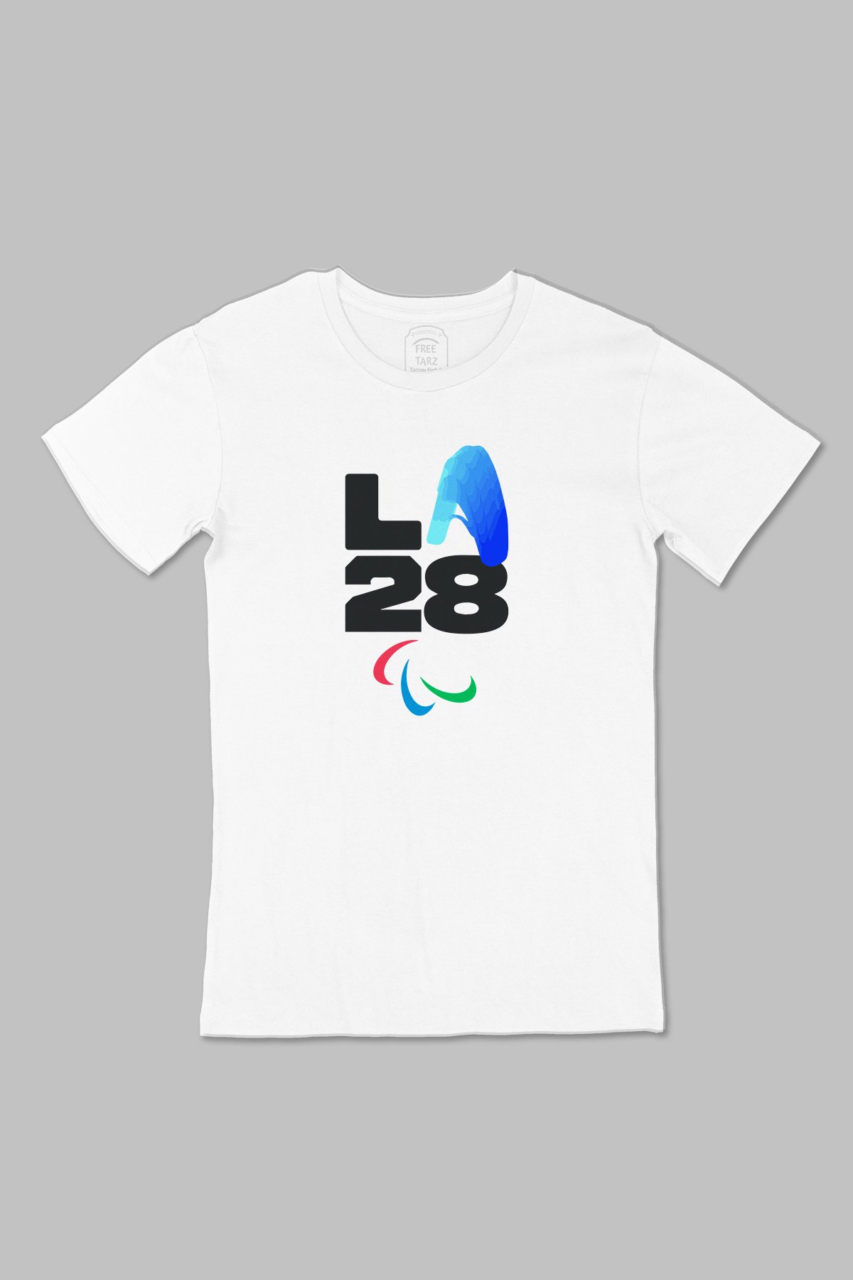 Los Angeles LA 2028 Olimpiyat Logo Büyük Baskılı Beyaz Tişört Los Angeles LA 2028 Olimpiyat Logo Büyük Baskılı Beyaz Tişört - Ücretsiz Kargo
