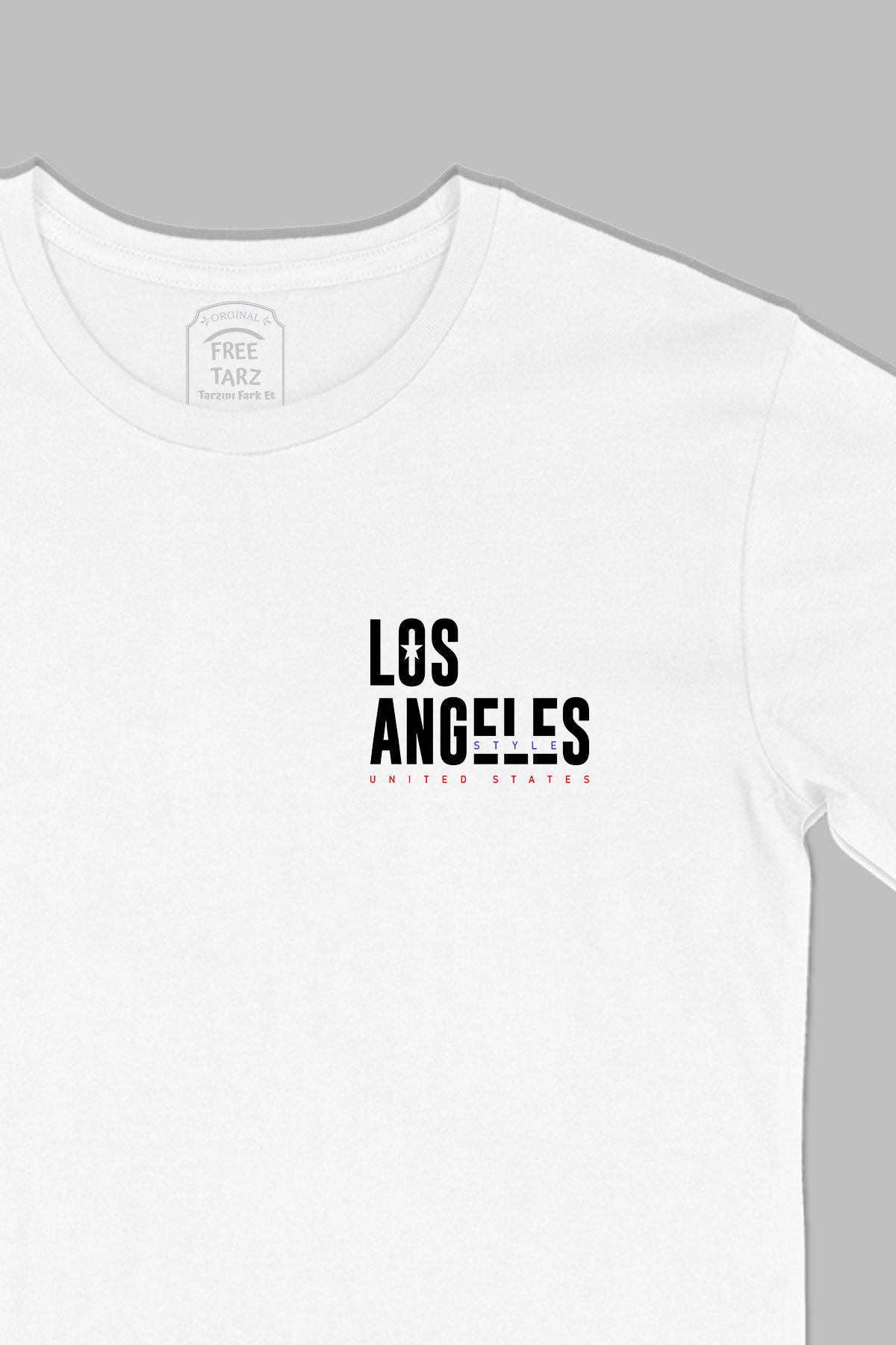 Los Angeles Style Baskılı Cep Tasarım Beyaz Tişört Los Angeles Style Baskılı Cep Tasarım Beyaz Tişört - Ücretsiz Kargo