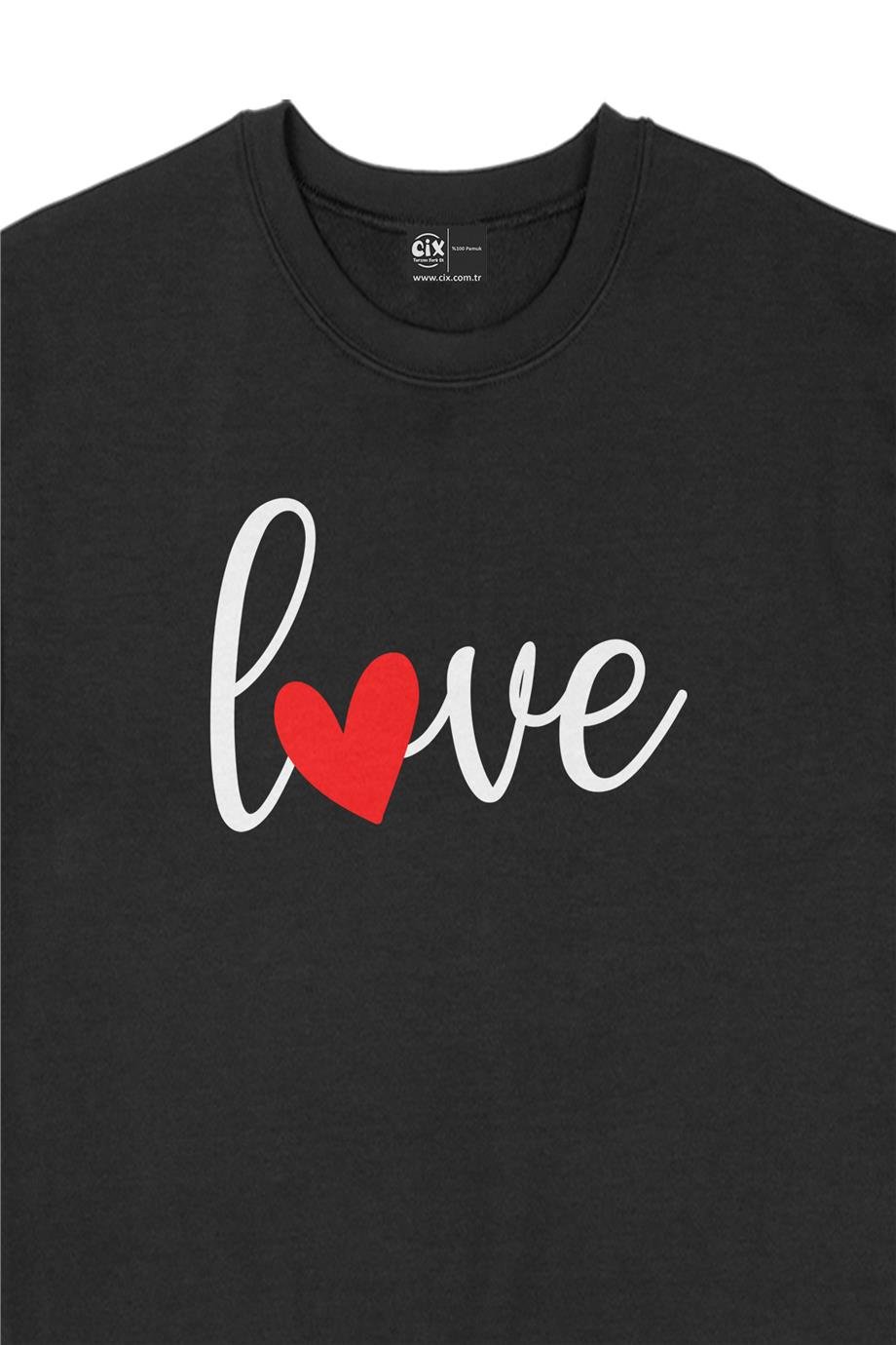 Love Aşk Kalpli Sweatshirt Love Aşk Kalpli Sweatshirt - Ücretsiz Kargo