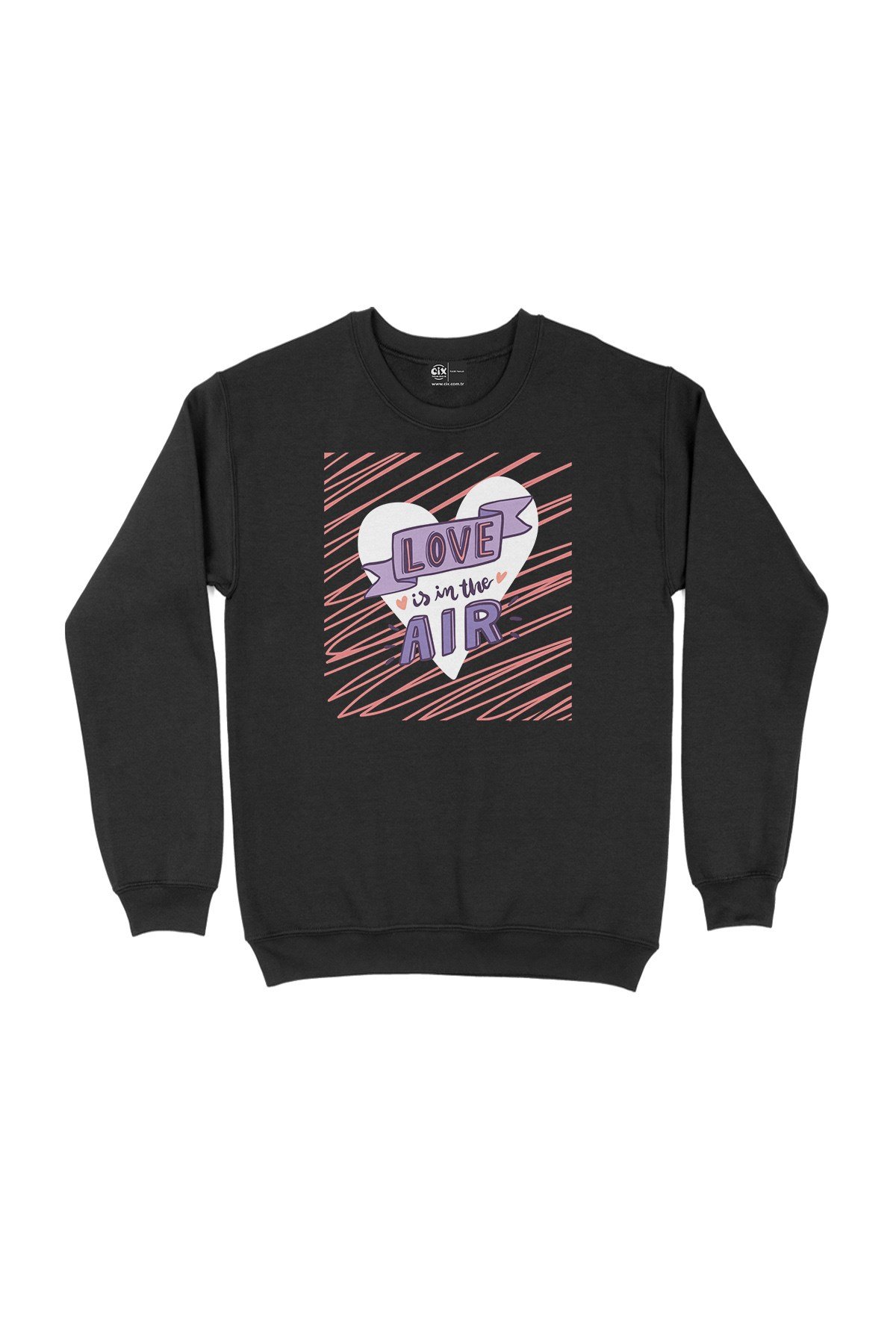 Love Is In The Air Siyah Sweatshirt