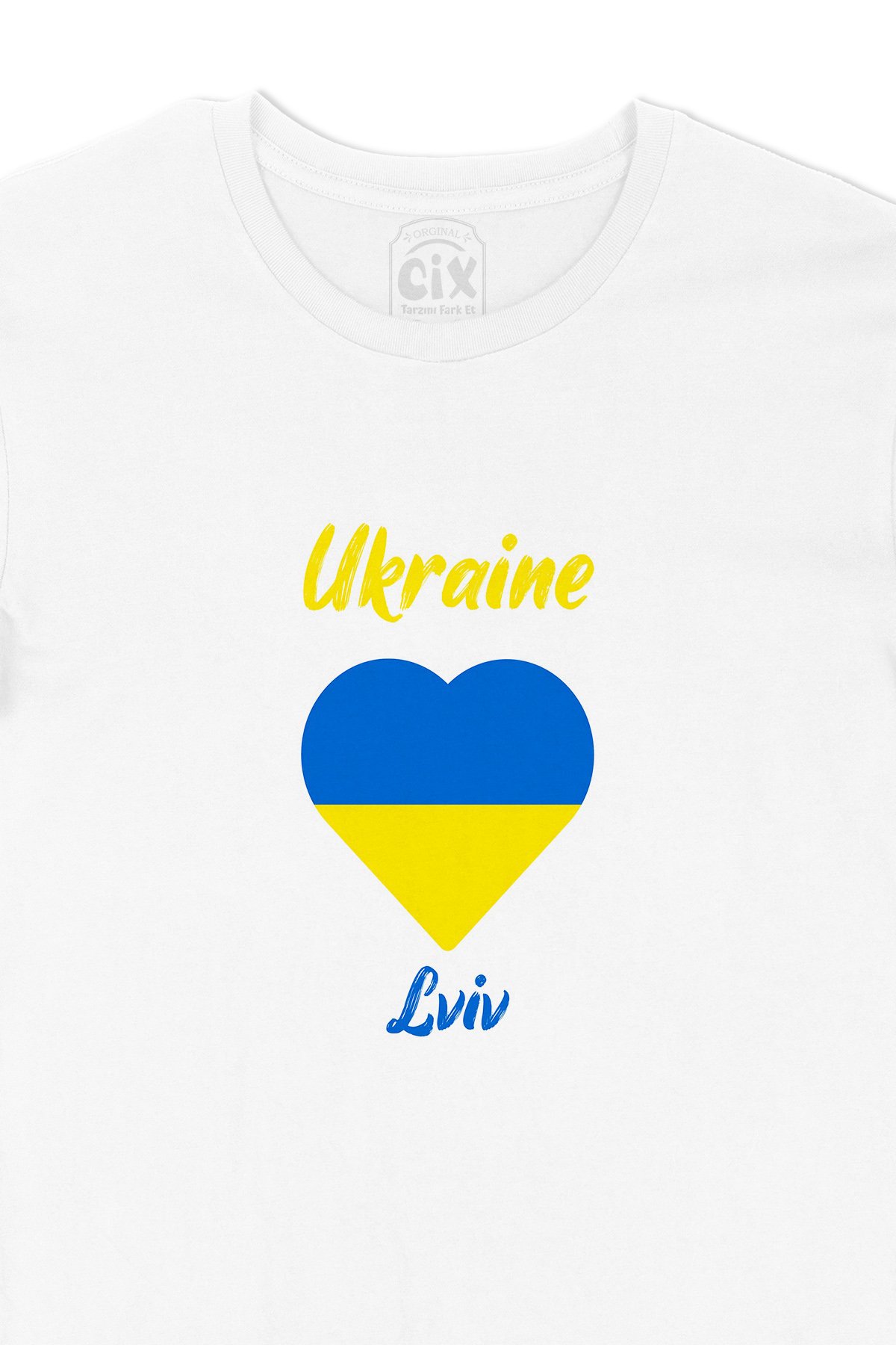 Lviv Ukrayna Bayraklı Kalpli Tişört