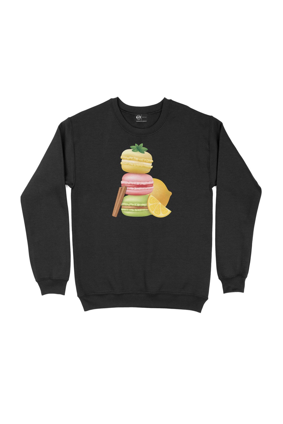 Macaron Siyah Sweatshirt