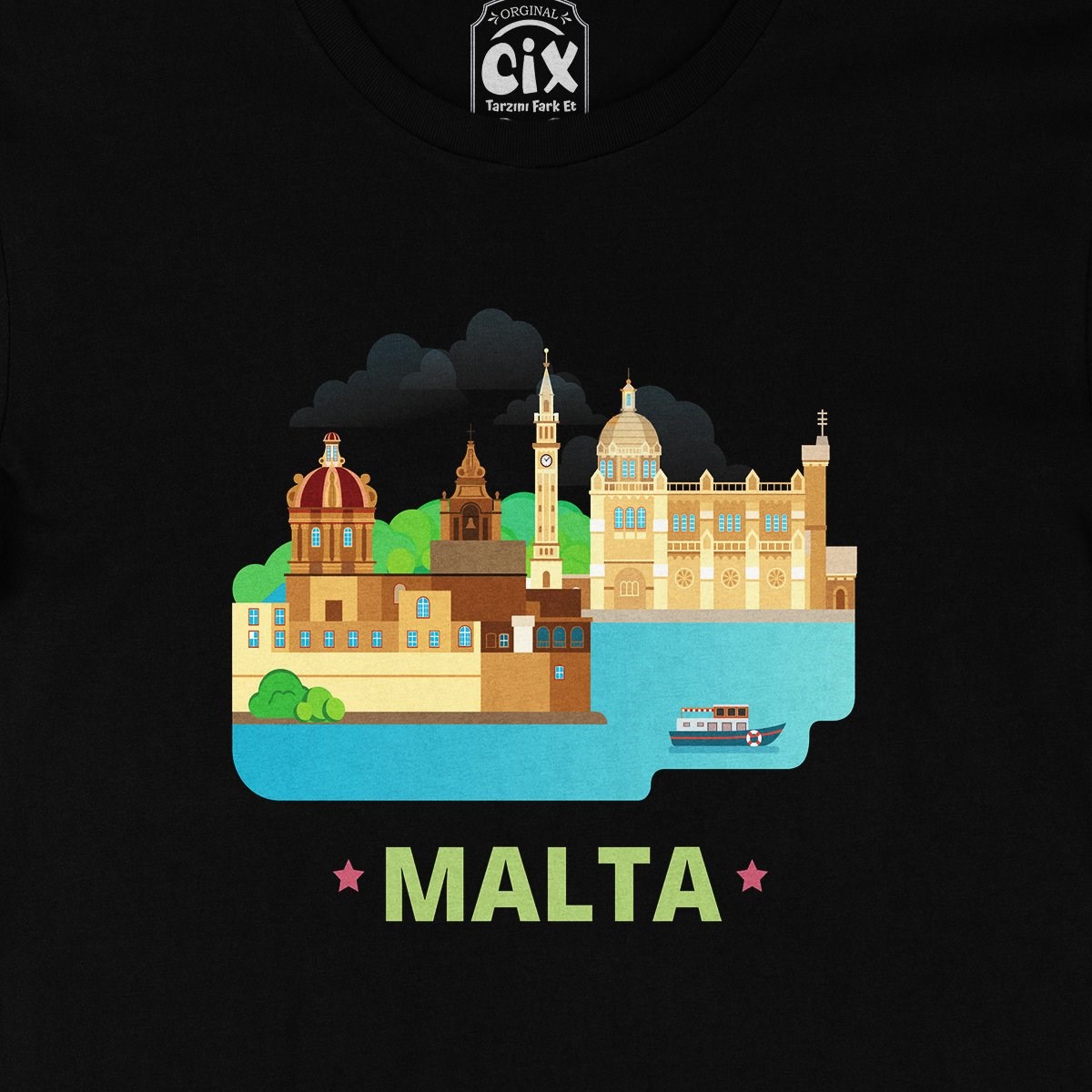 Malta Siyah Tişört
