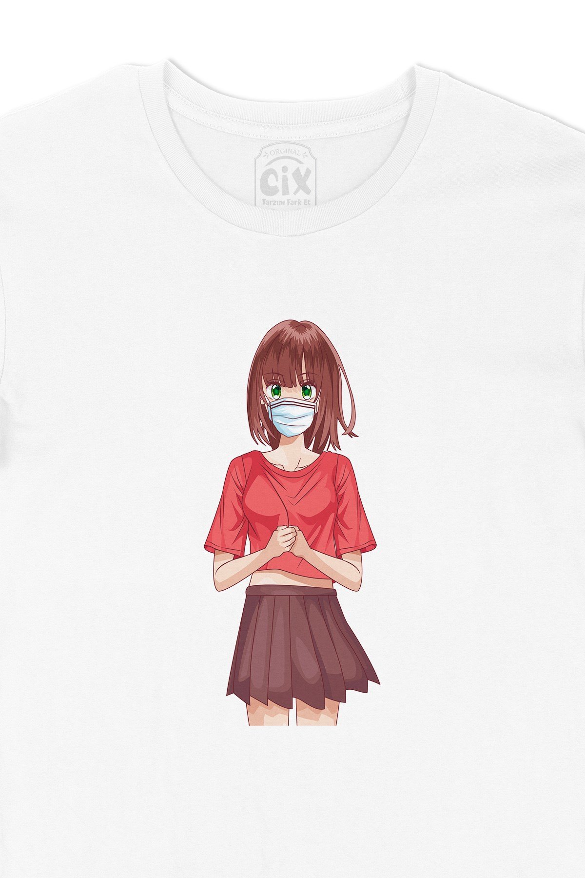Maskeli Anime Kız Tişört