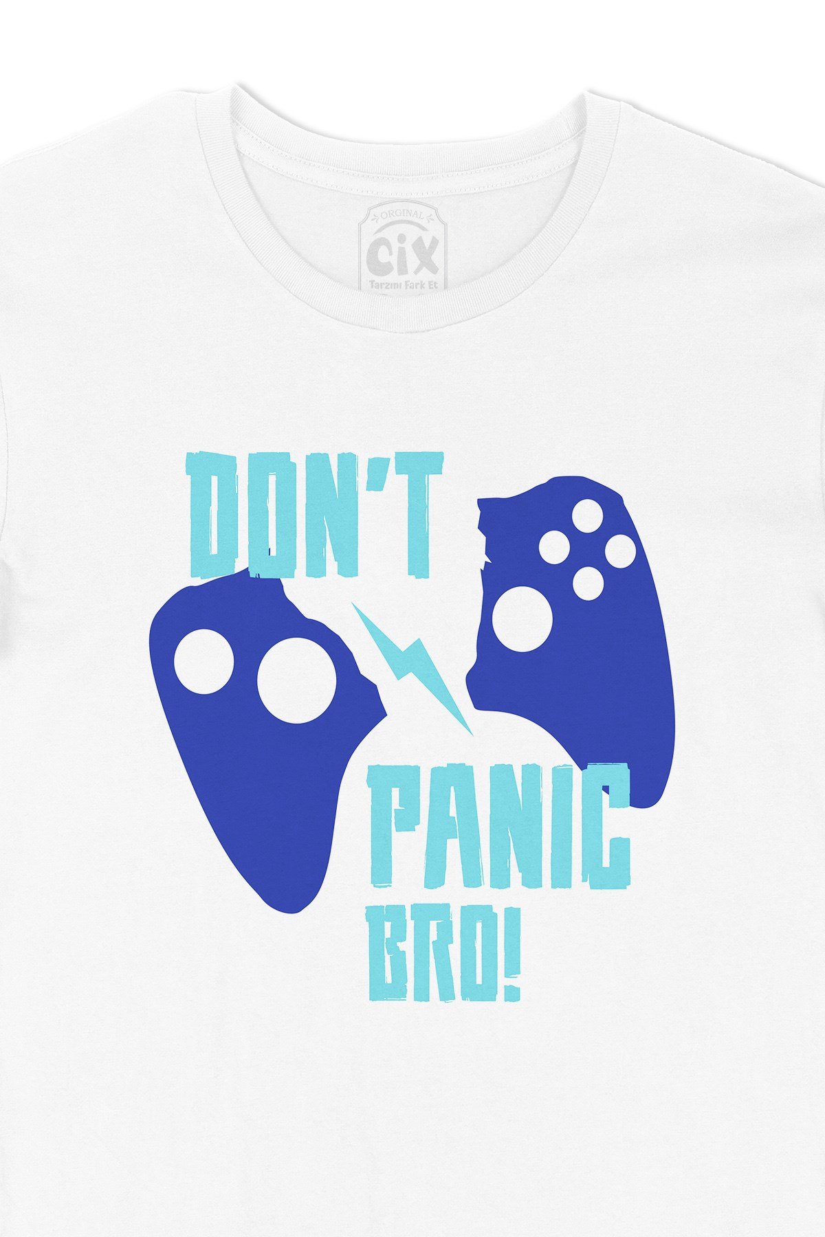 Mavi Don't Panic Bro Tişört