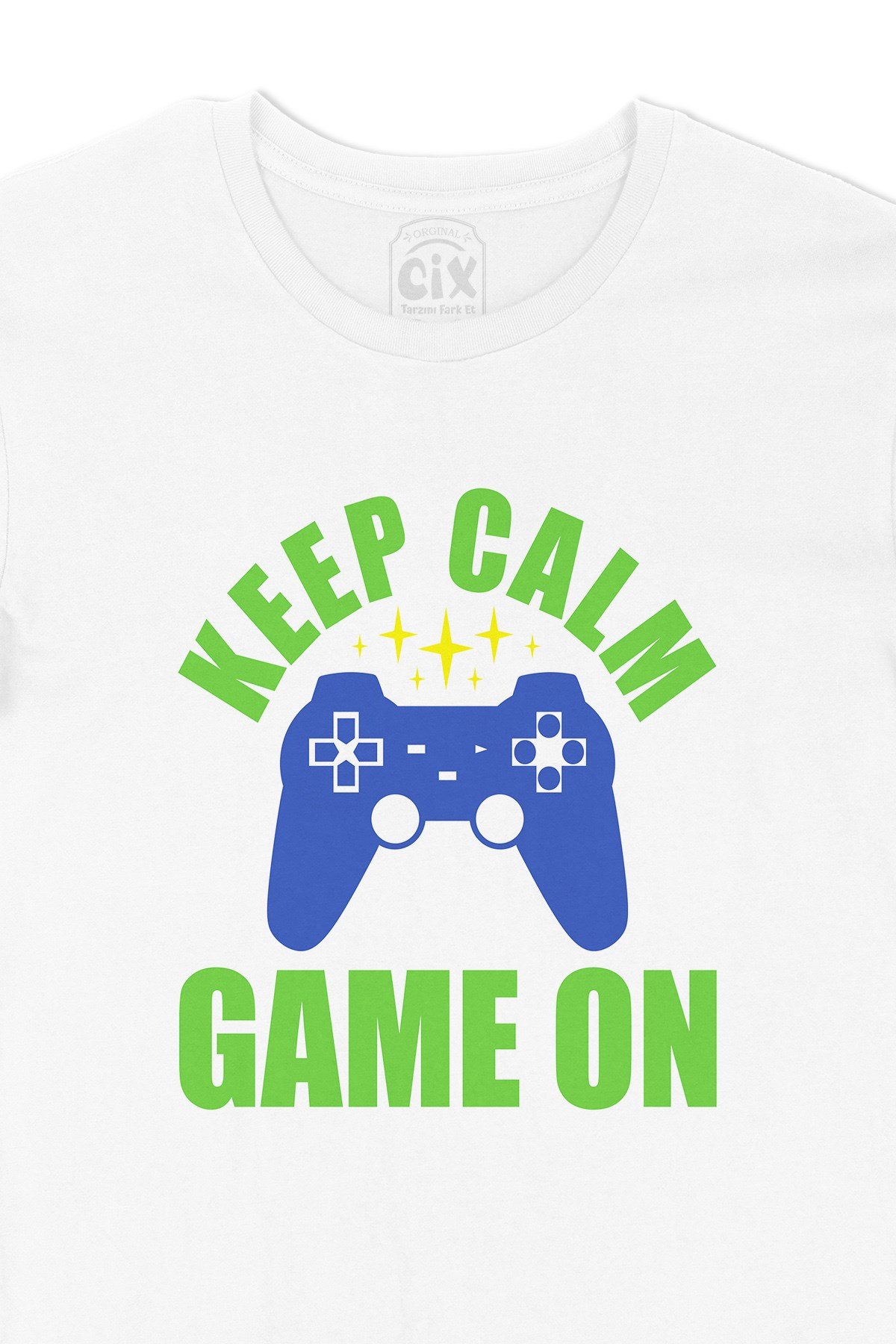 Mavi Keep Calm Game On Tişört