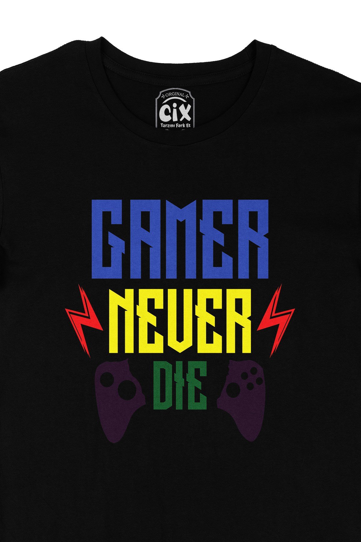 Mavii Gamer Never Die Siyah Tişört