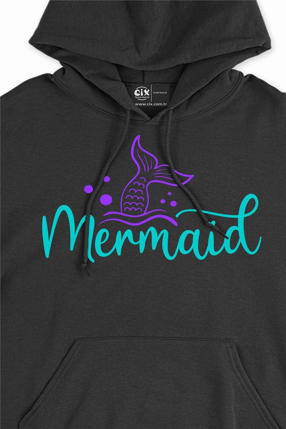 Mermaid Kapşonlu Sweatshirt Hoodie Mermaid Kapşonlu Sweatshirt Hoodie - Ücretsiz Kargo