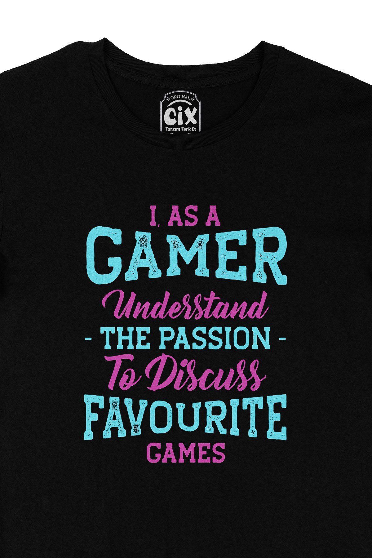 Mor As A Gamer Siyah Tişört