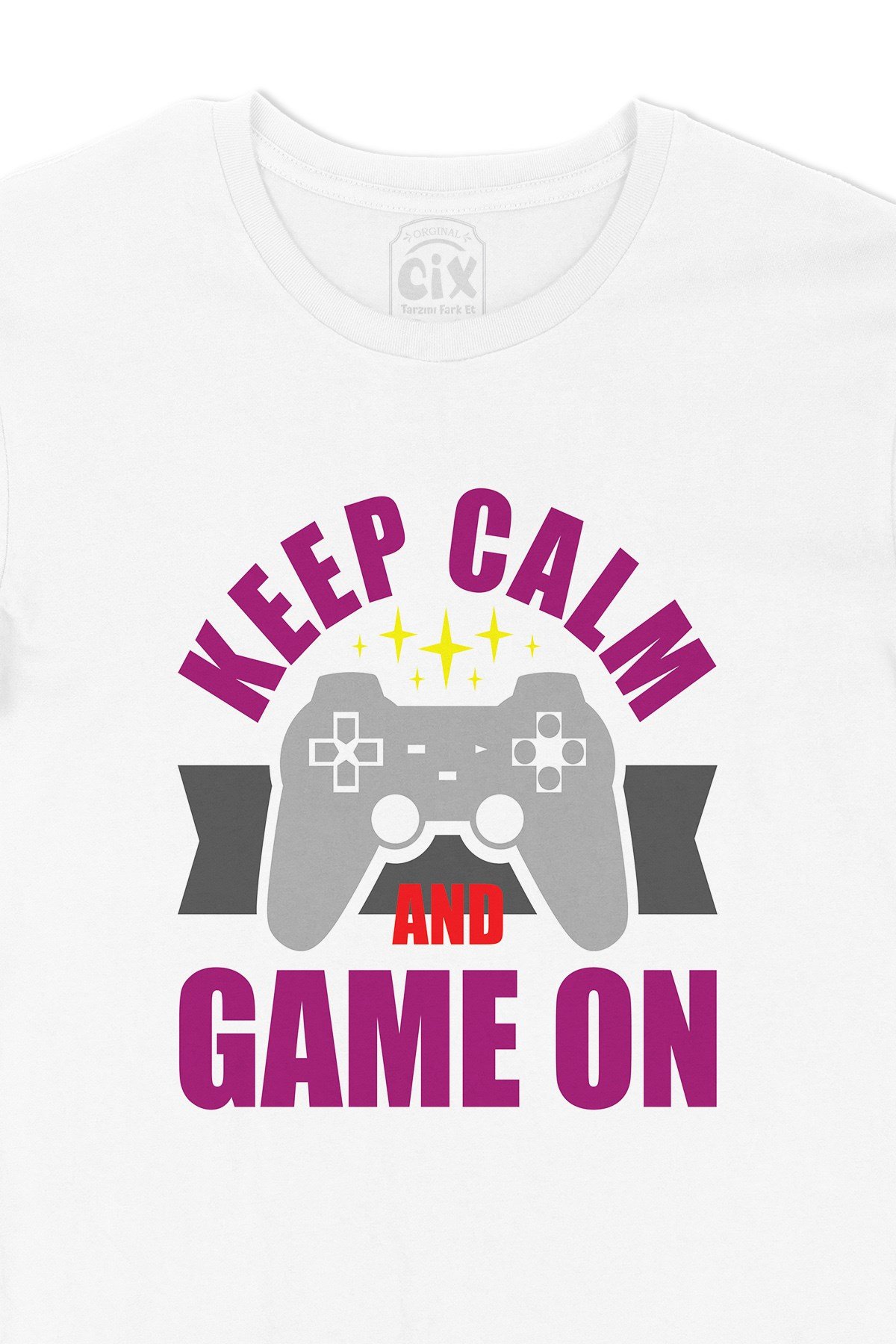 Mor Keep Calm Game On Tişört