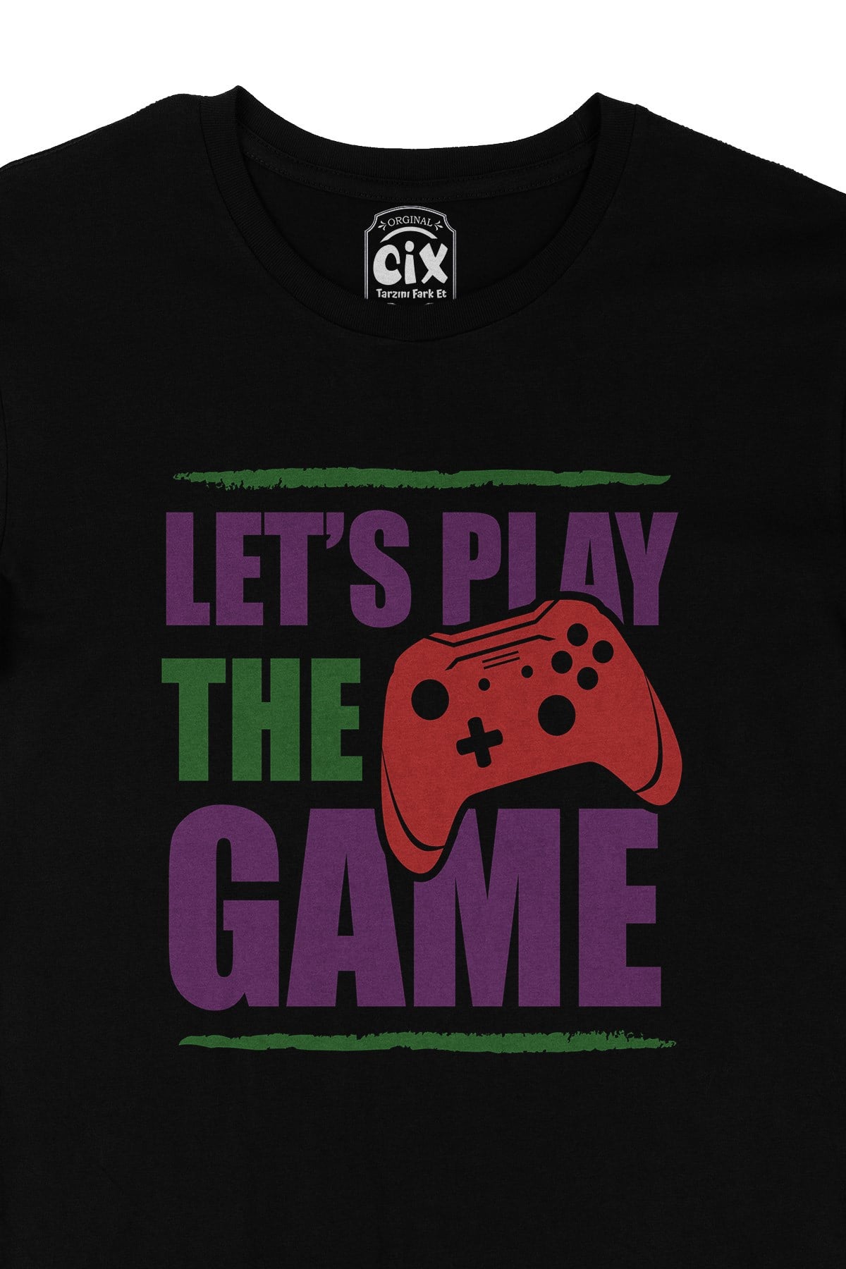 Mor Lets Play The Game Siyah Tişört