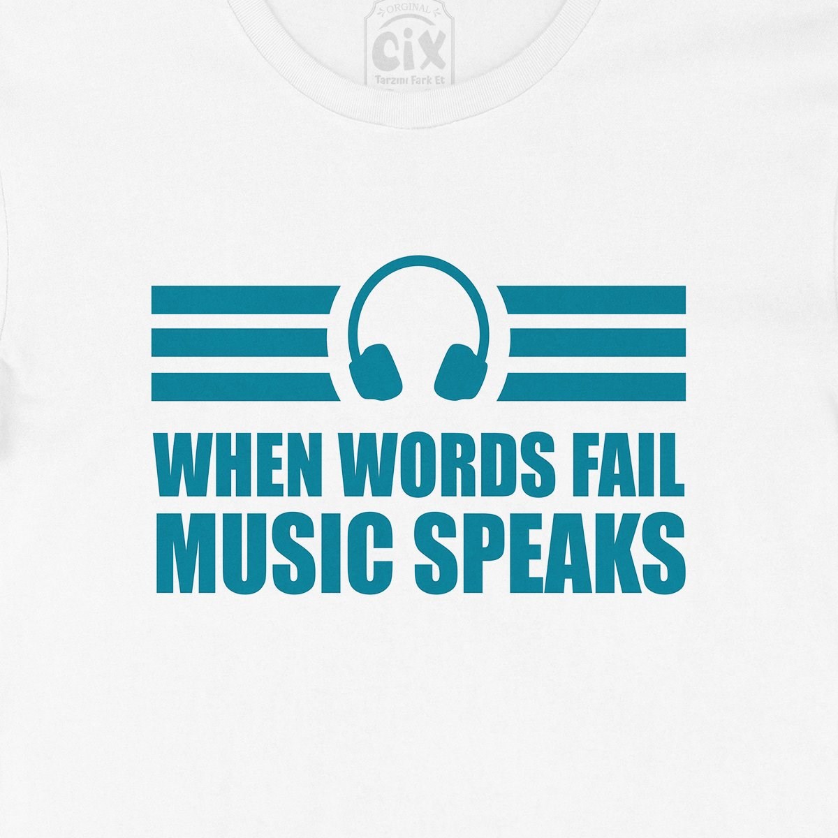Music Speaks Headphone Tişört