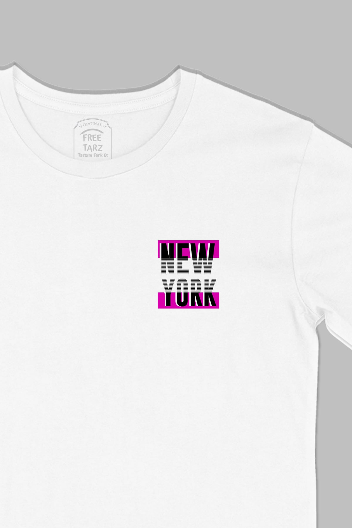 New York Tasarım Baskılı Cep Tasarım Beyaz Tişört New York Tasarım Baskılı Cep Tasarım Beyaz Tişört - Ücretsiz Kargo