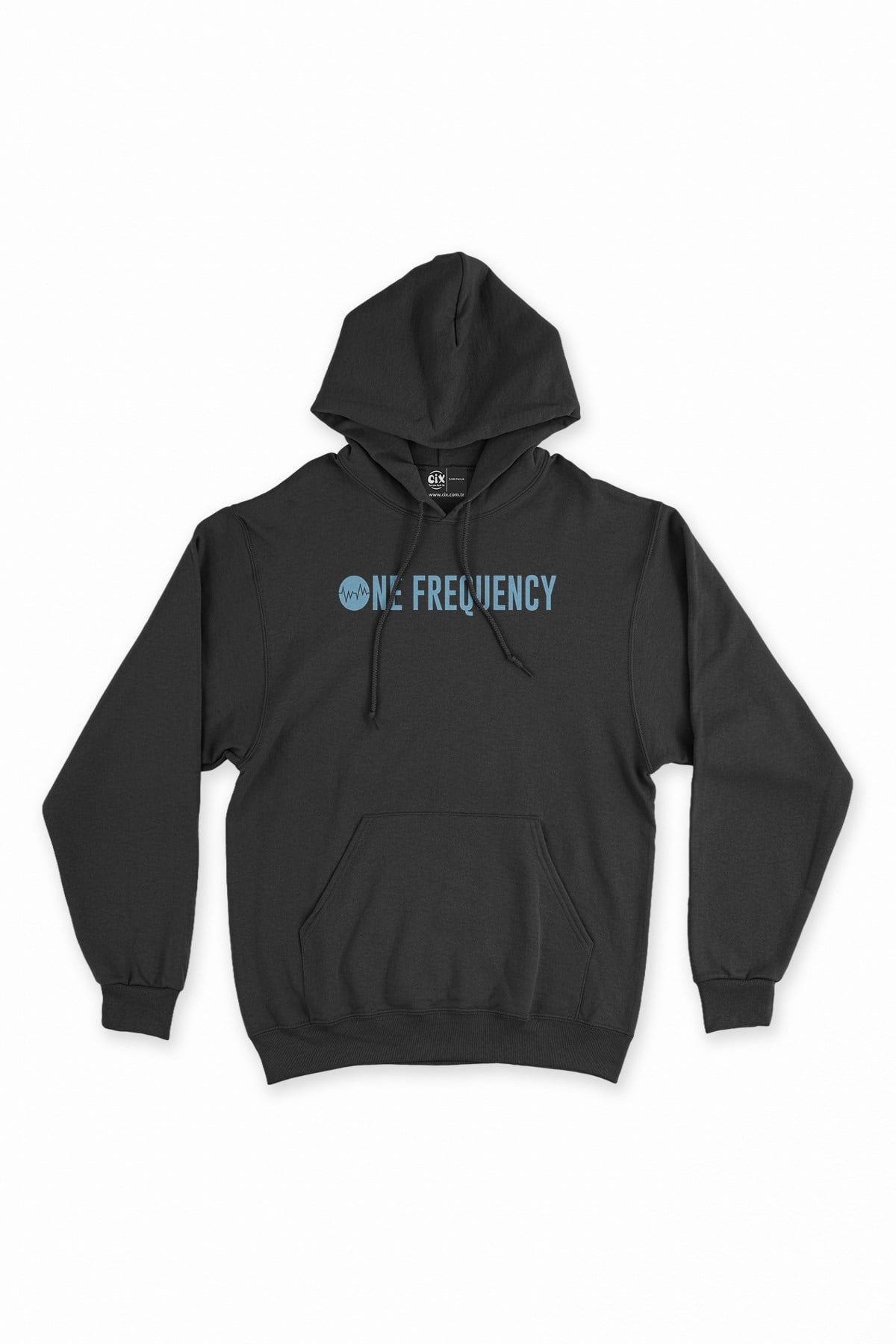 No Frequency Siyah Kapşonlu Sweatshirt Hoodie