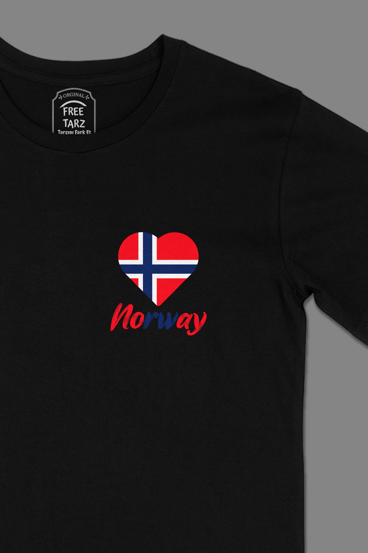 Norveç Baskılı Cep Tasarım Siyah Tişört Norveç Baskılı Cep Tasarım Siyah Tişört - Ücretsiz Kargo