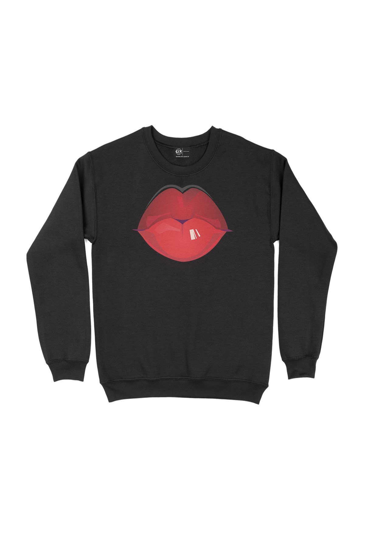 Öpücük Siyah Sweatshirt