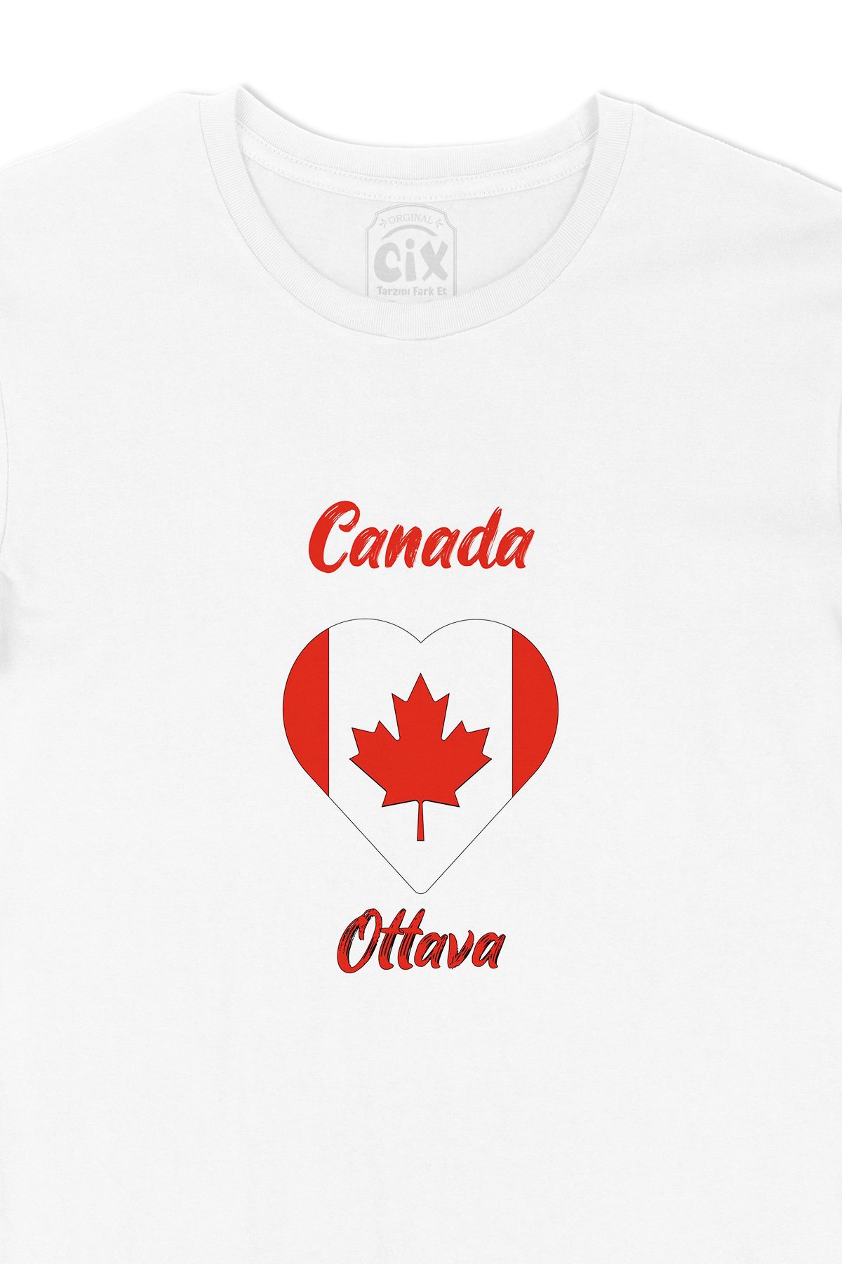 Ottava Canada Bayraklı Kalpli Tişört