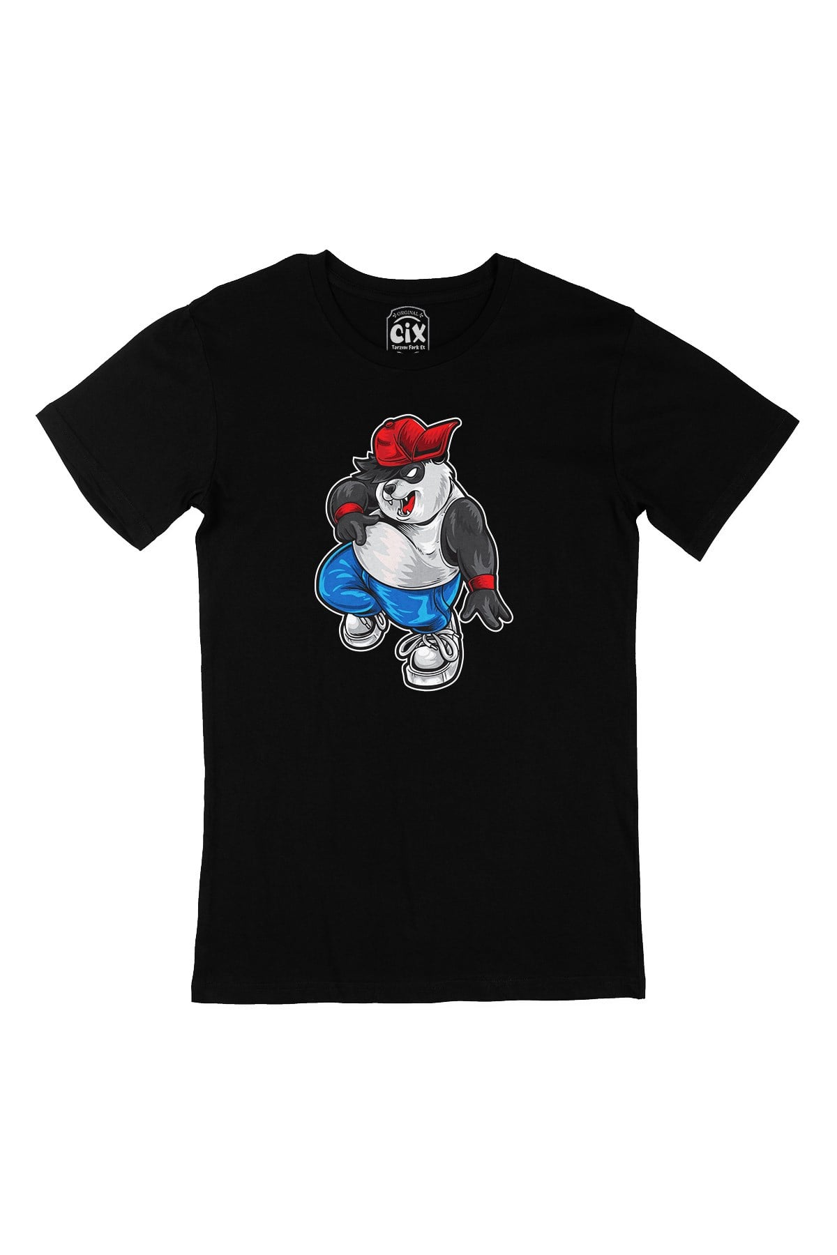 Oynayan Panda Siyah Tişört