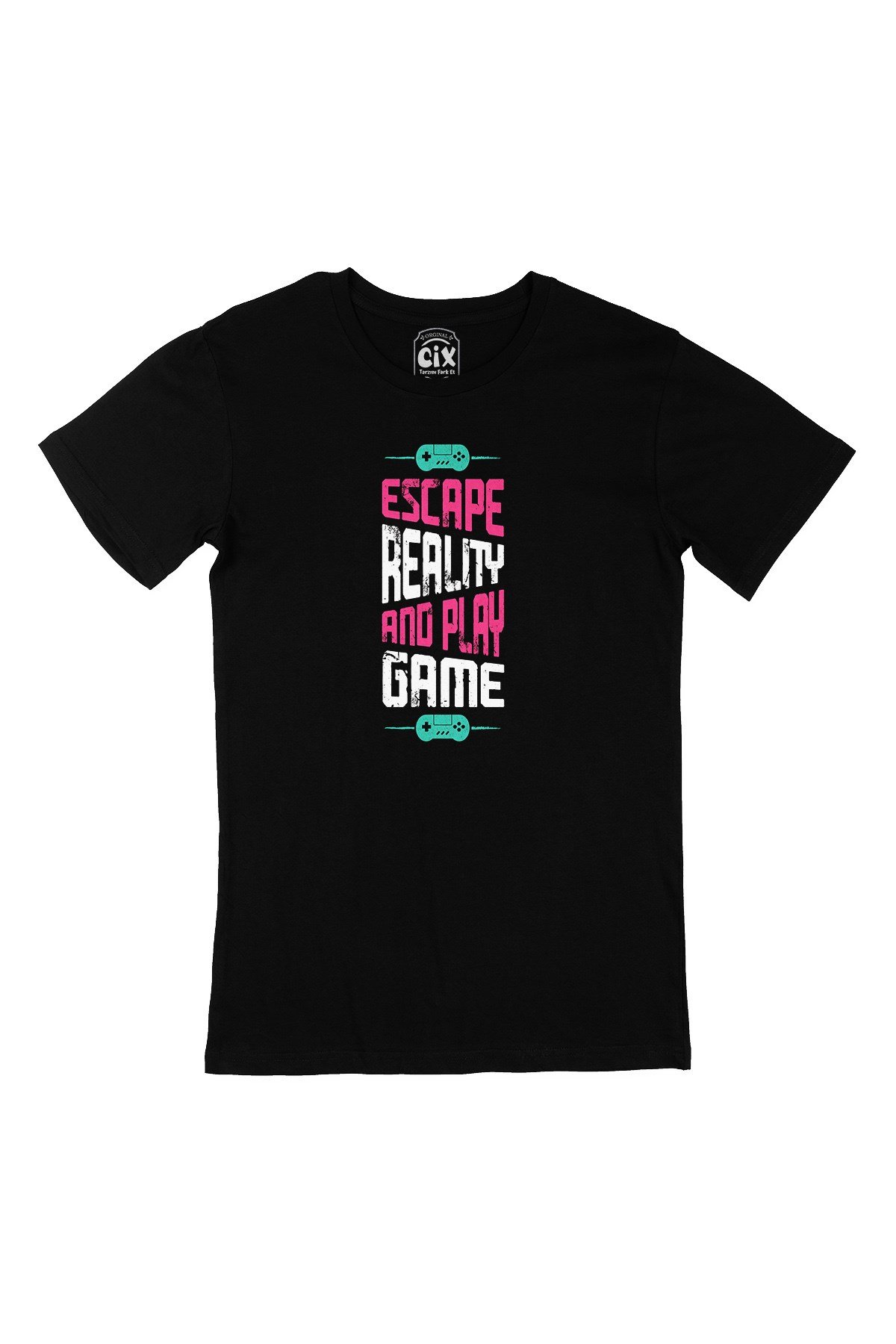 Pembe Escape Reality Siyah Tişört