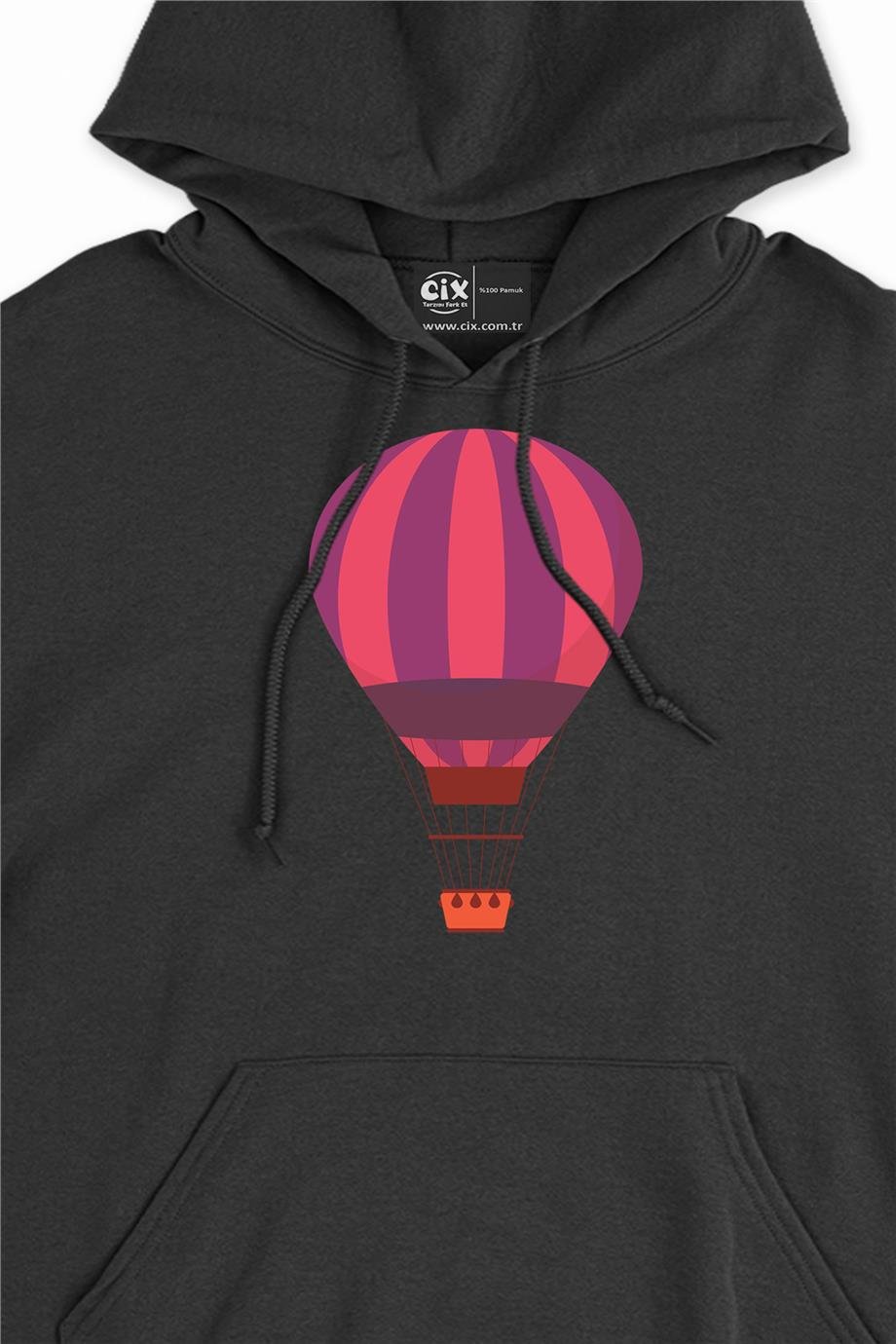 Pembe Hava Balonu Kapşonlu Sweatshirt Hoodie Pembe Hava Balonu Kapşonlu Sweatshirt Hoodie - Ücretsiz Kargo