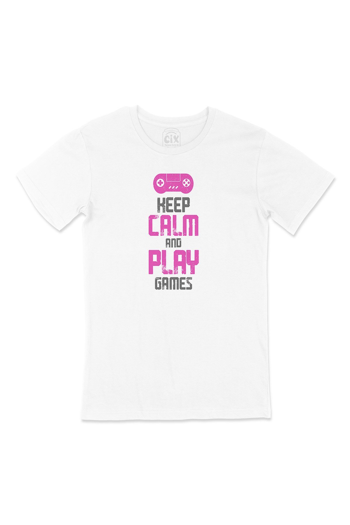 Pembe Keep Calm Play Game Tişört