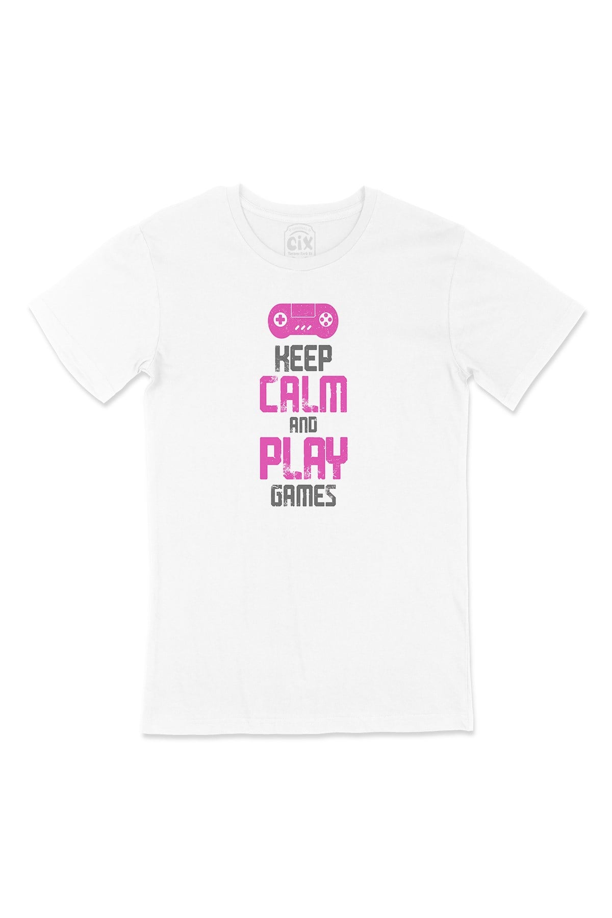 Pembe Keep Calm Play Game Tişört