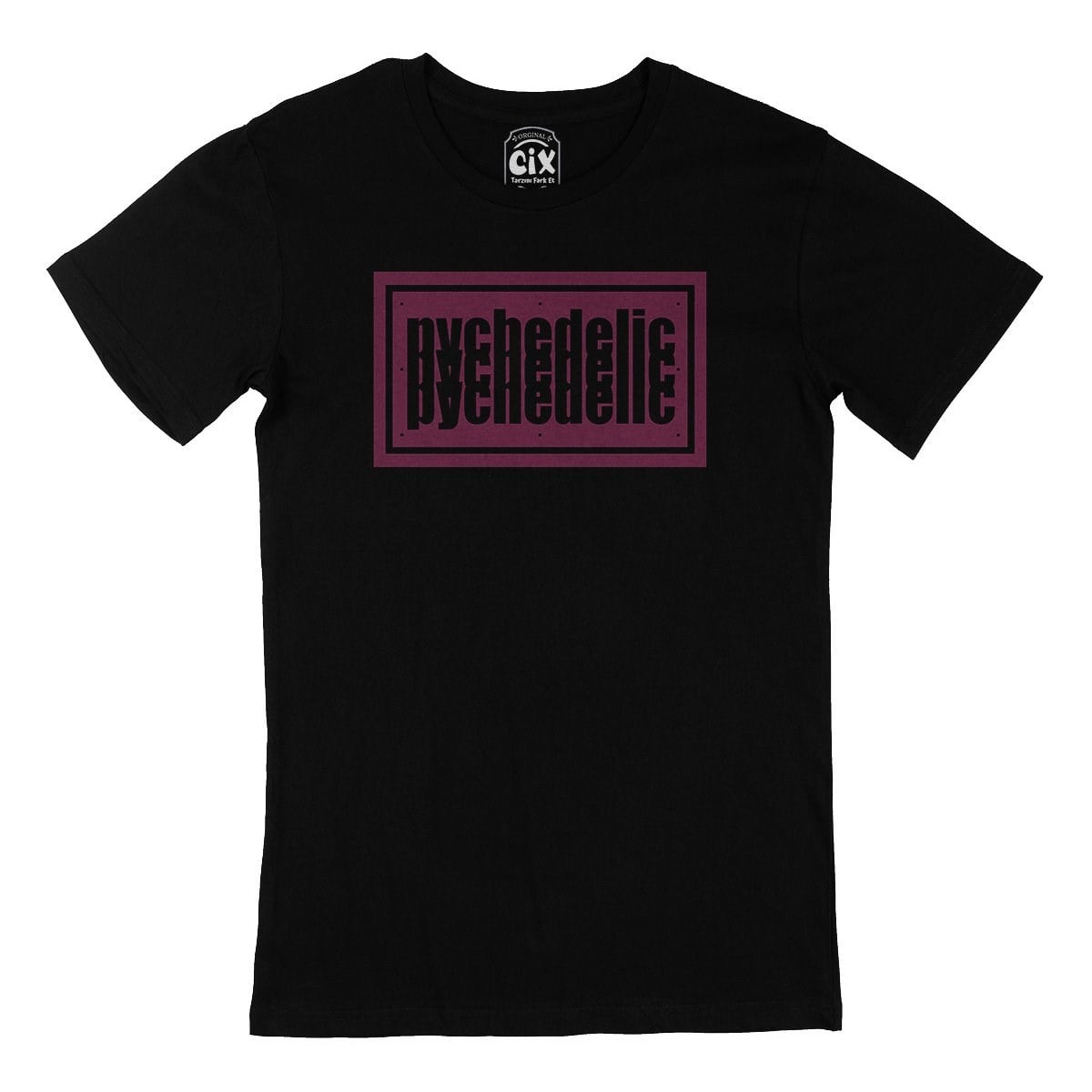 Pembe Pychedelic Siyah Tişört