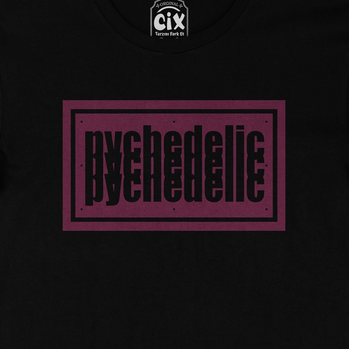 Pembe Pychedelic Siyah Tişört