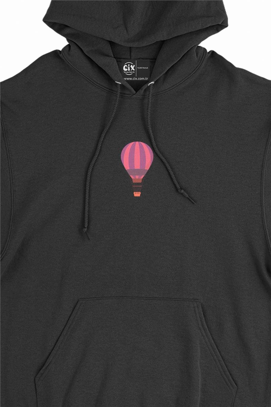 Pembe Uçan Balon Minimal Kapşonlu Sweatshirt Hoodie Pembe Uçan Balon Minimal Kapşonlu Sweatshirt Hoodie - Ücretsiz Kargo