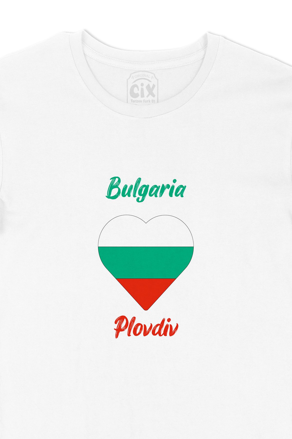 Plovdiv Bulgaristan Bayraklı Kalpli Tişört