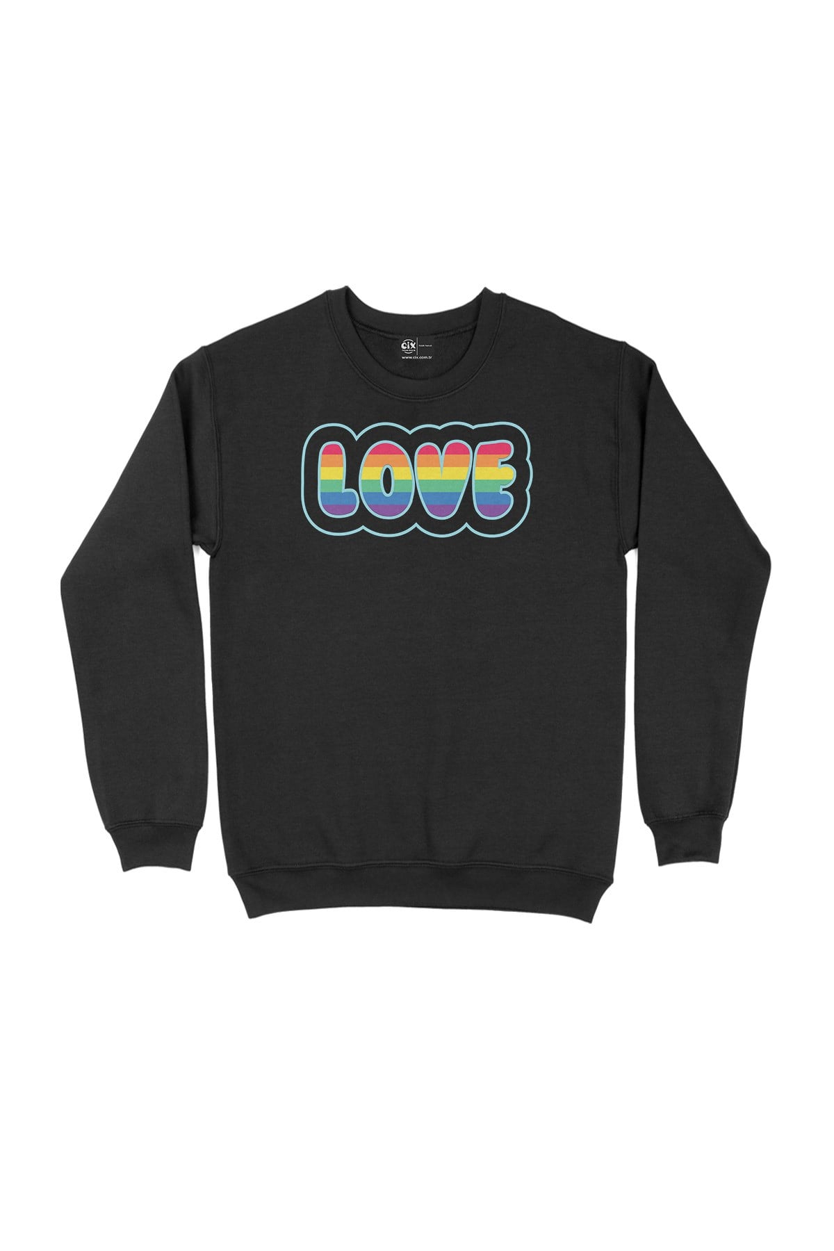 Rainbow Love Siyah Sweatshirt