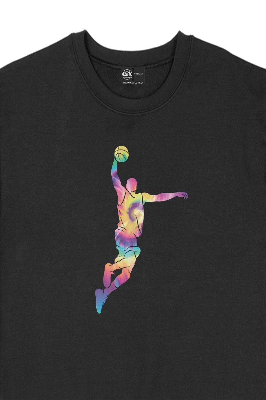 Renkli Basketbolcu Sweatshirt Renkli Basketbolcu Sweatshirt - Ücretsiz Kargo