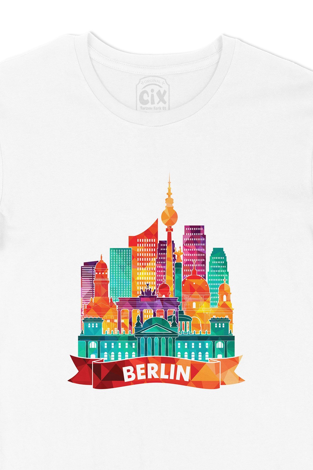 Renkli Berlin İllüstrasyon Tişört