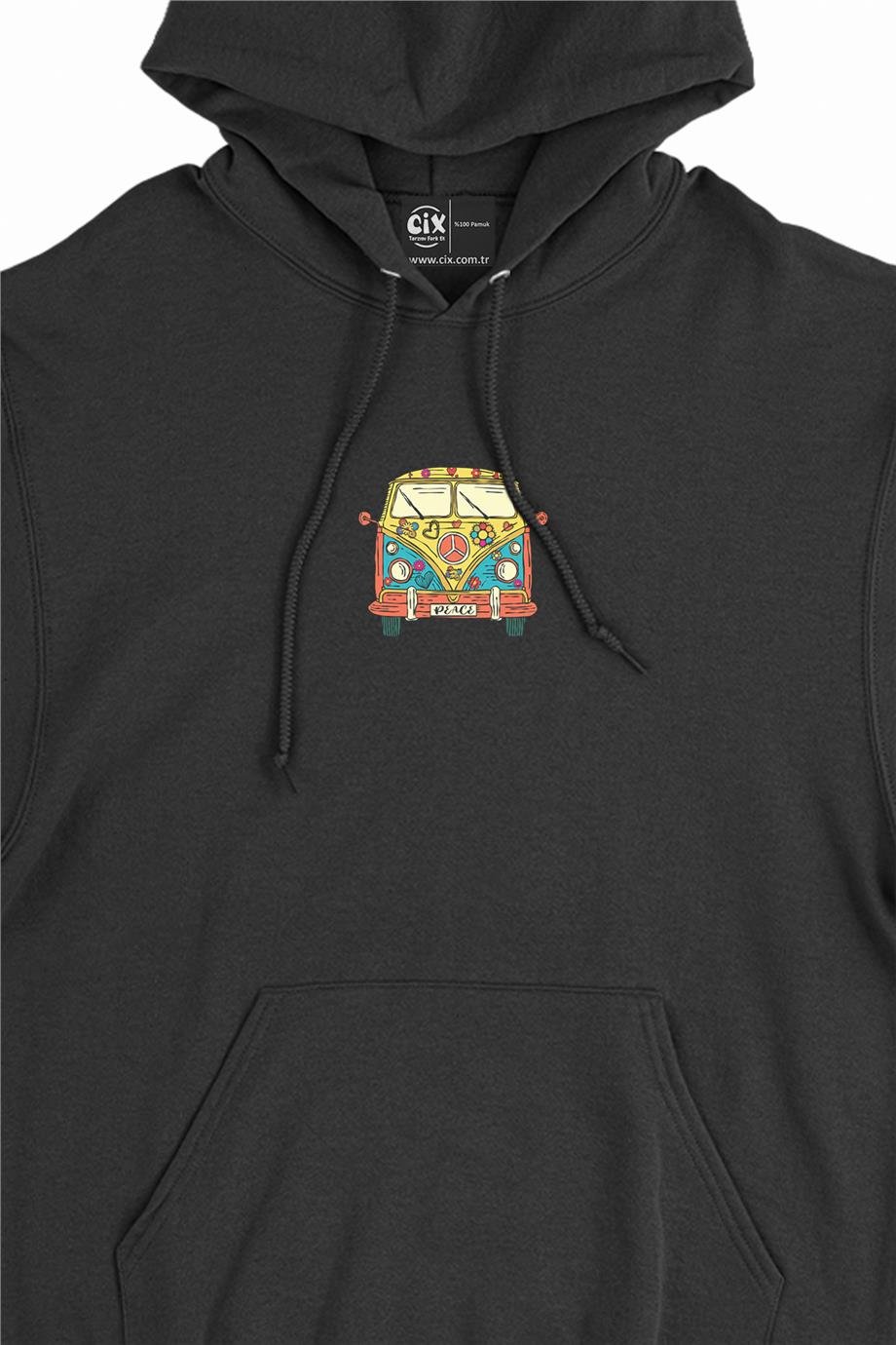 Renkli Karavan Tarz Minimal Kapşonlu Sweatshirt Hoodie Renkli Karavan Tarz Minimal Kapşonlu Sweatshirt Hoodie - Ücretsiz Kargo