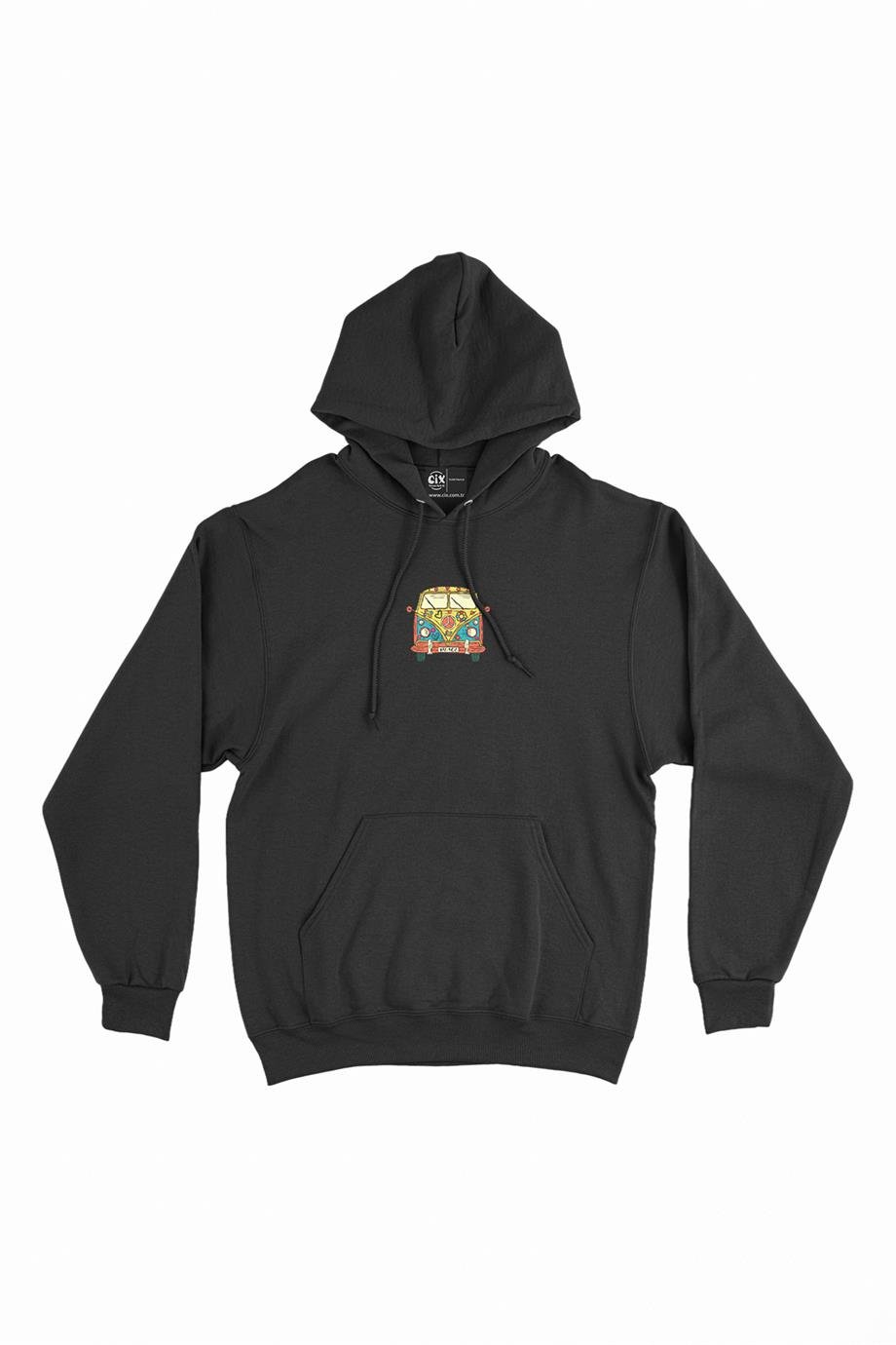 Renkli Karavan Tarz Minimal Kapşonlu Sweatshirt Hoodie Renkli Karavan Tarz Minimal Kapşonlu Sweatshirt Hoodie - Ücretsiz Kargo