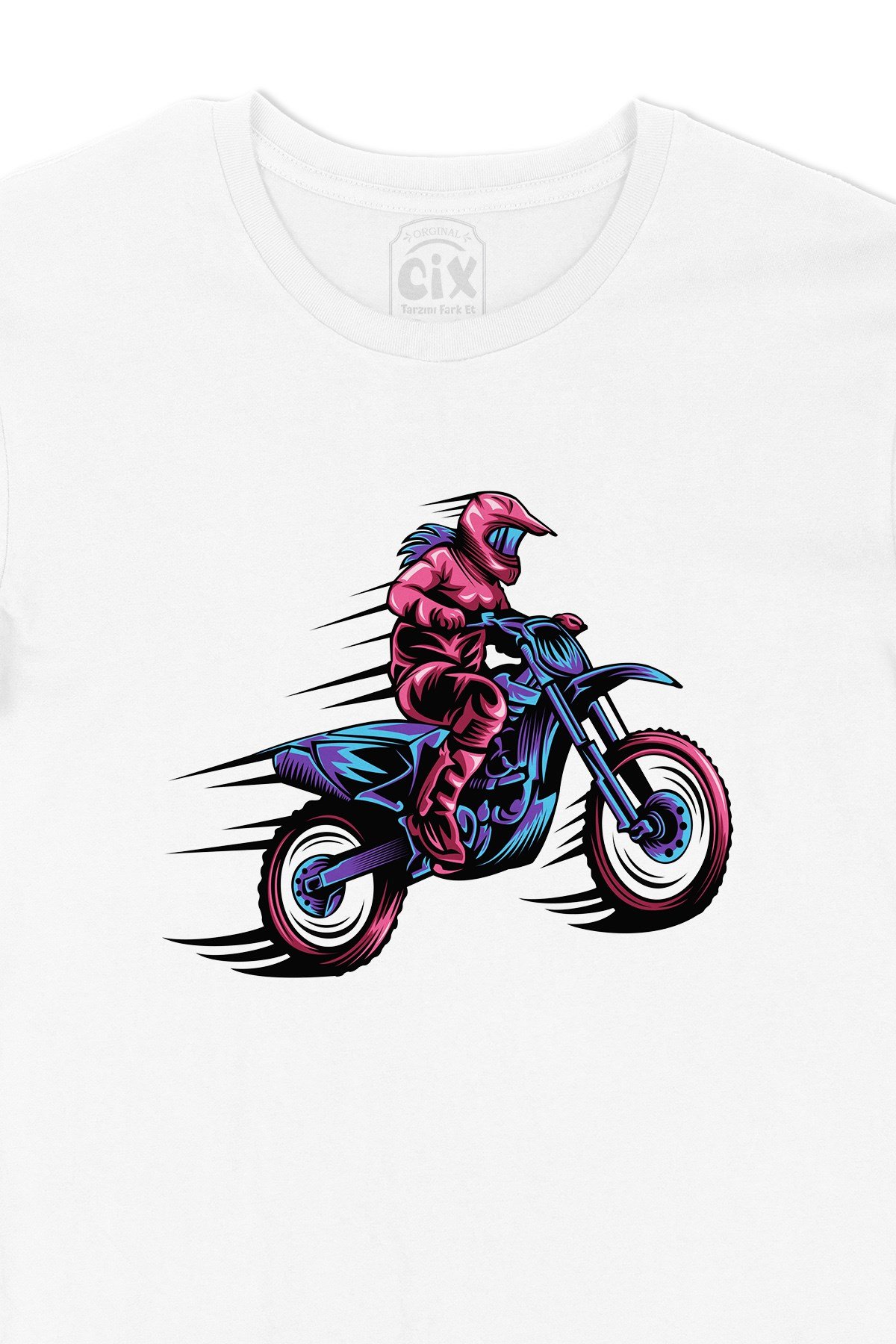 Renkli Motorcu Tişört