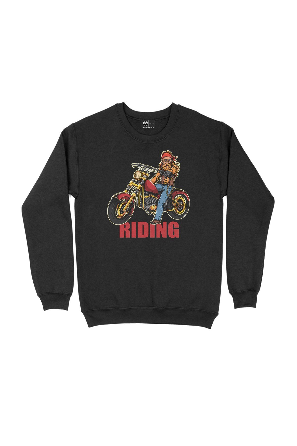 Riding Motor Siyah Sweatshirt