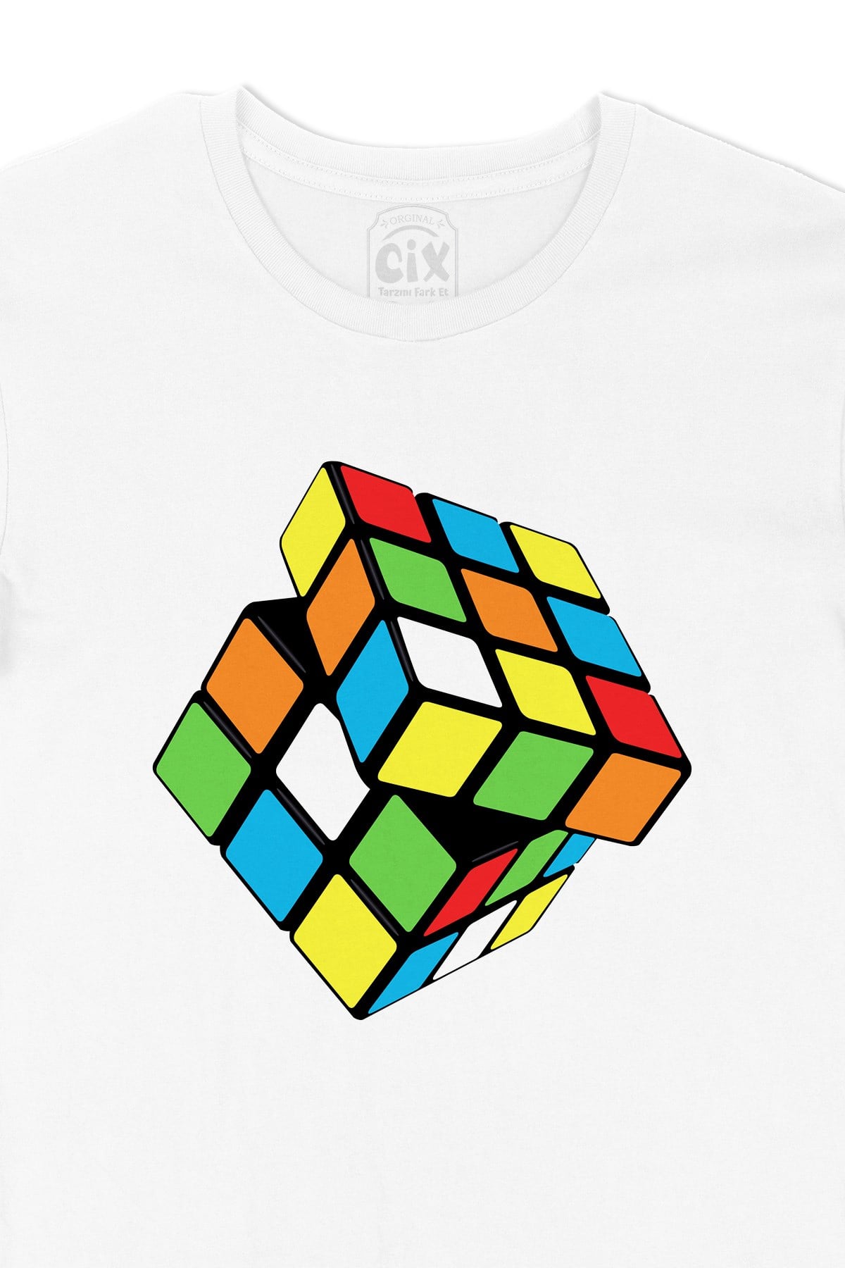 Rubik Küp Tasarımlı Tişört