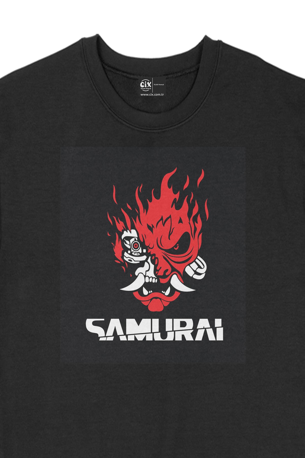 Samurai Skull Siyah Sweatshirt