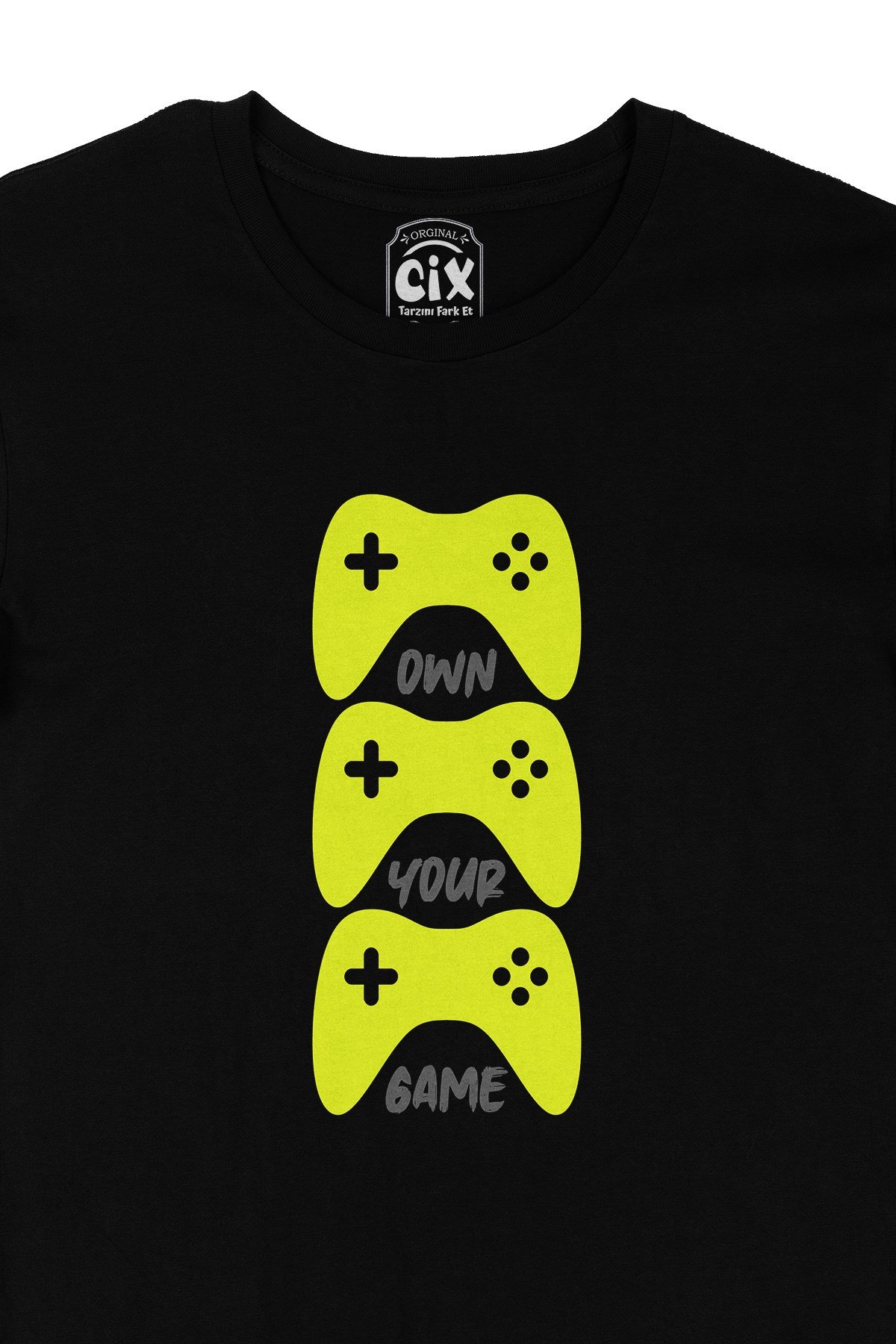 Sarı Own Your Game Siyah Tişört